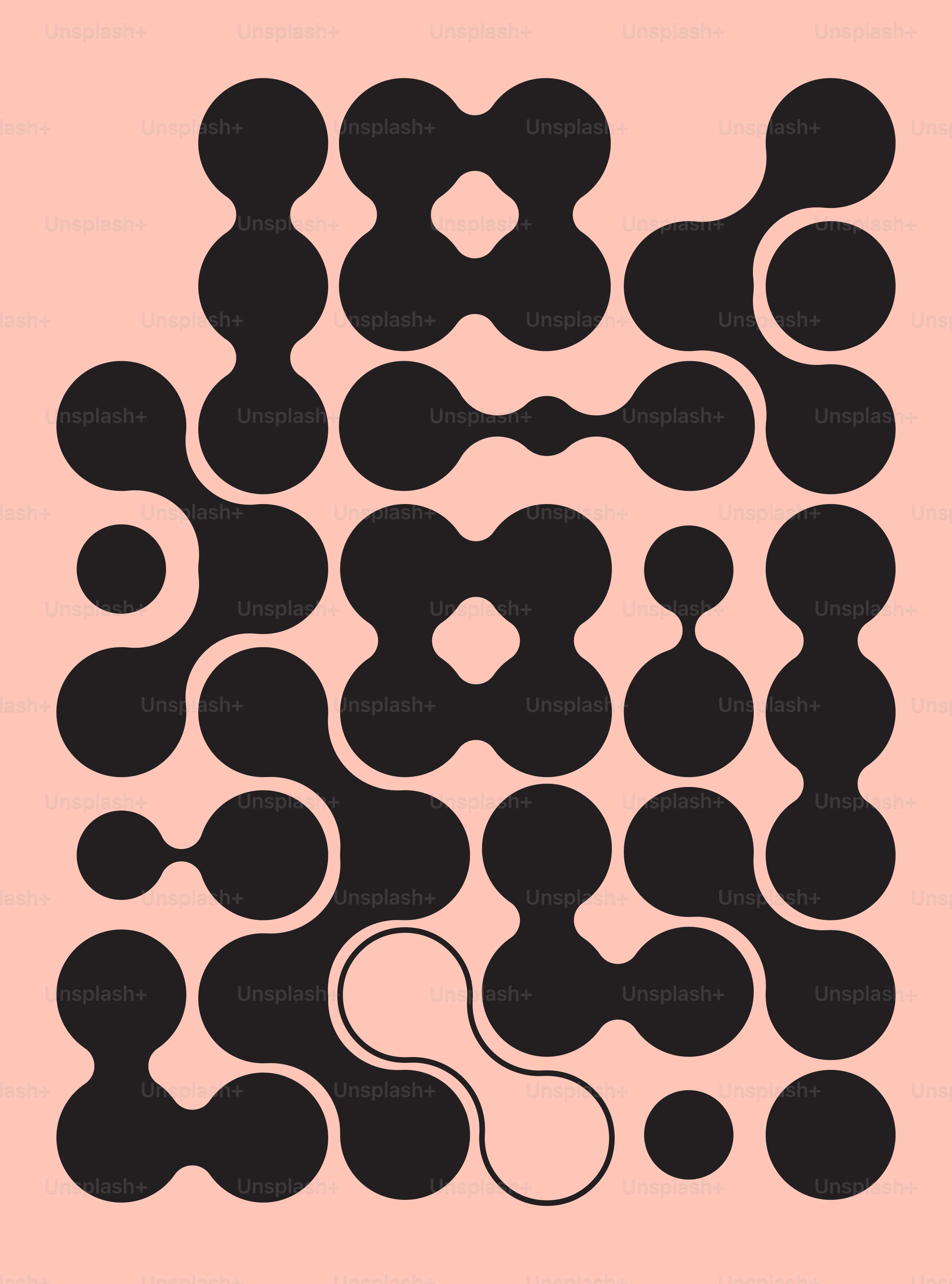 Forme astratte nere su sfondo pesca