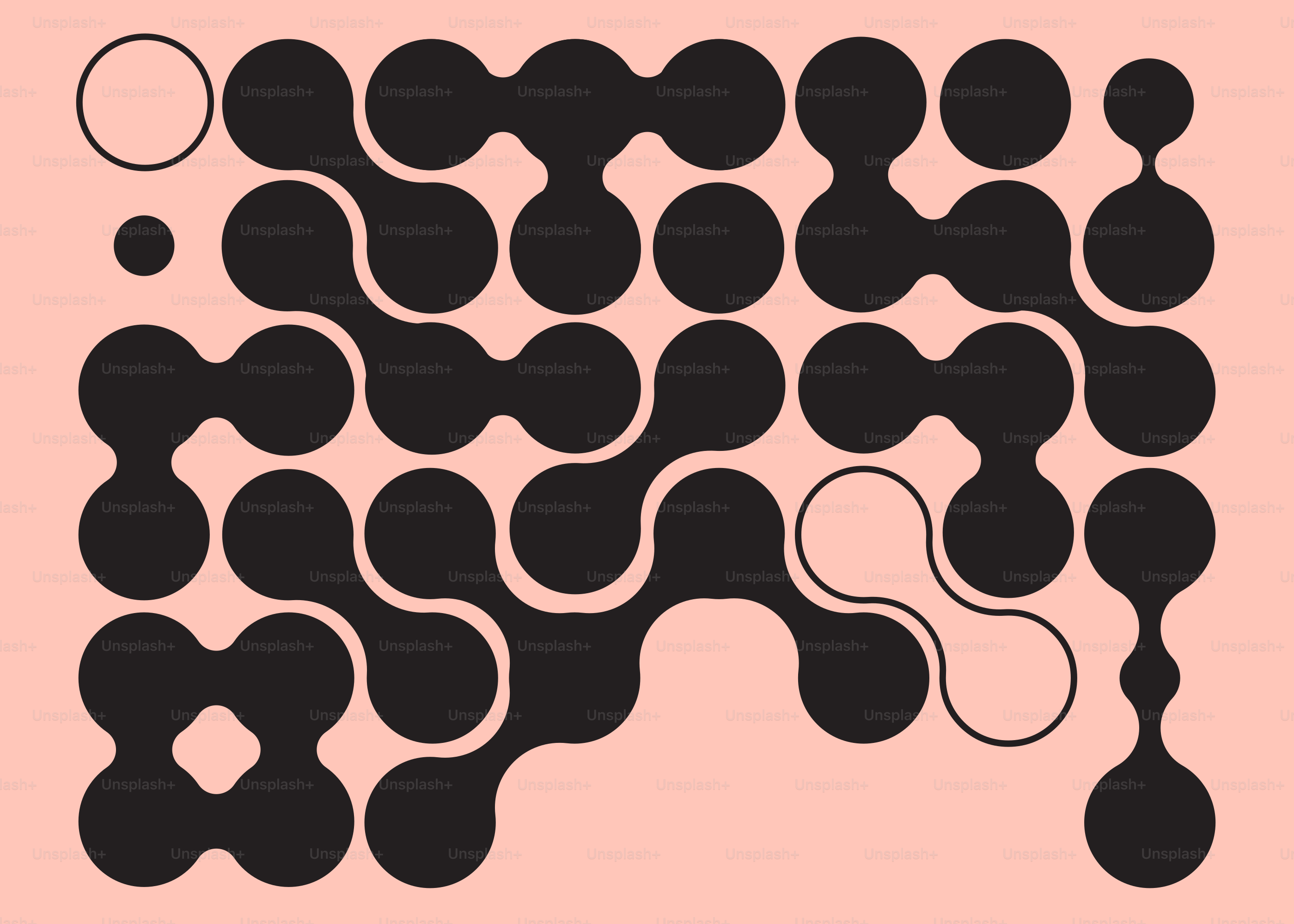 Forme organiche astratte nere su sfondo rosa