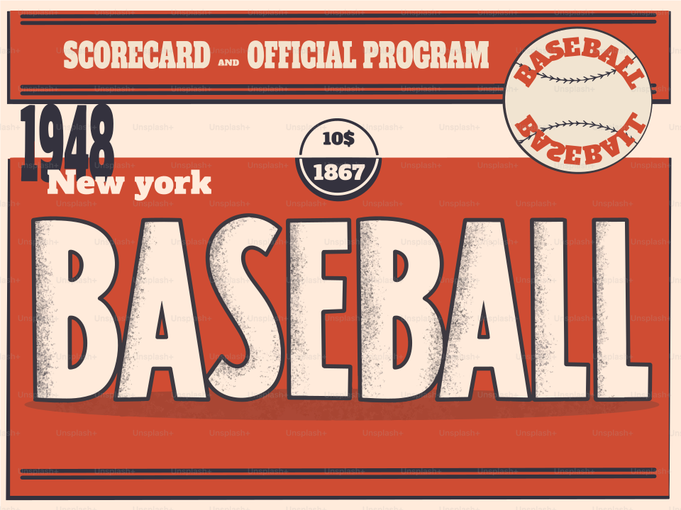스코어카드 공식 프로그램 1948년 뉴욕 야구