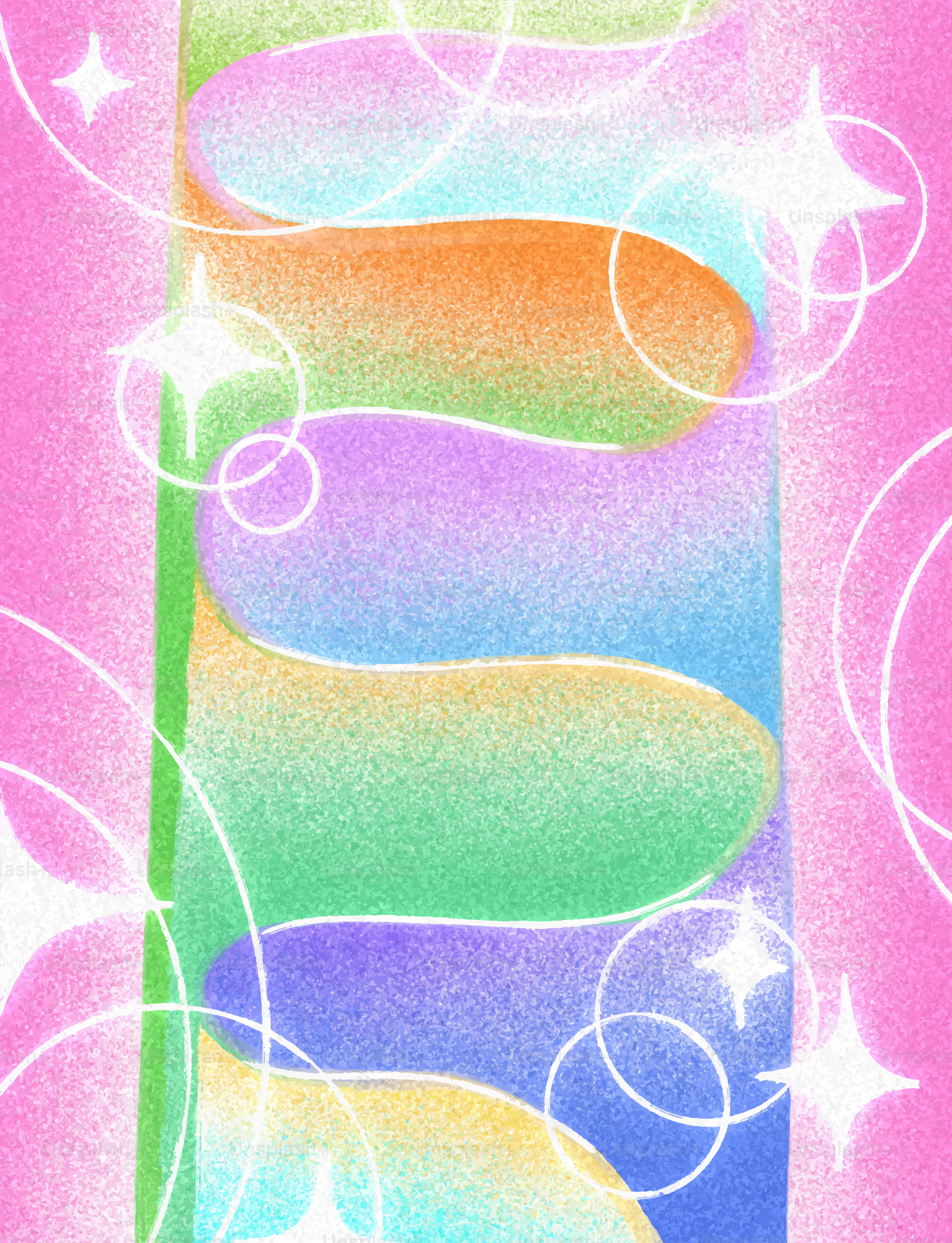 Abstract pastel gradient waves with sparkling stars vector – Wallpaper ...