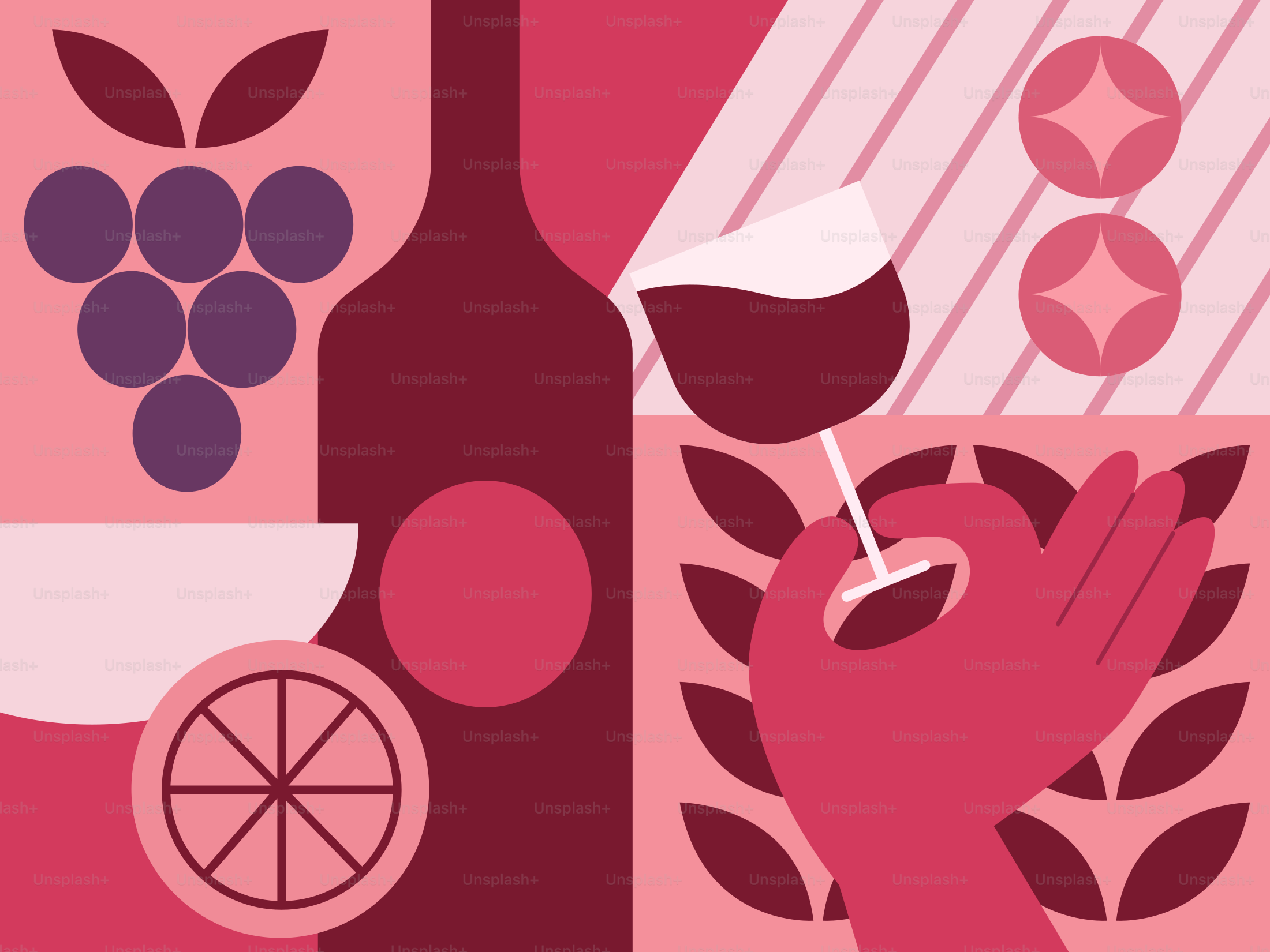 Tangan memegang gelas anggur dengan anggur dan buah