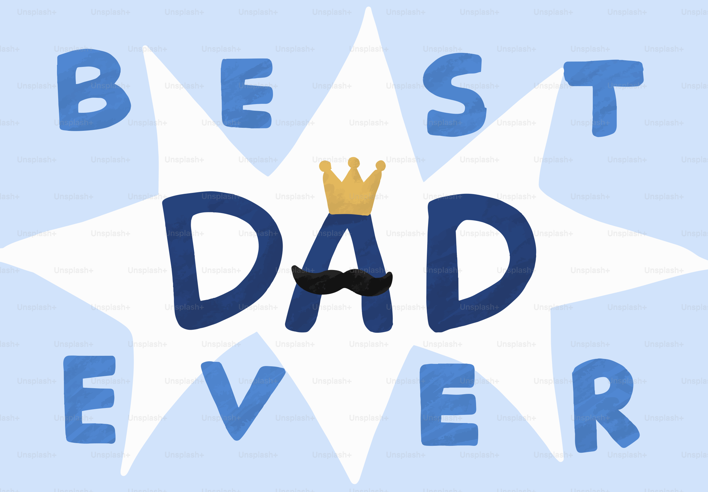 El mejor padre del mundo con corona y bigote