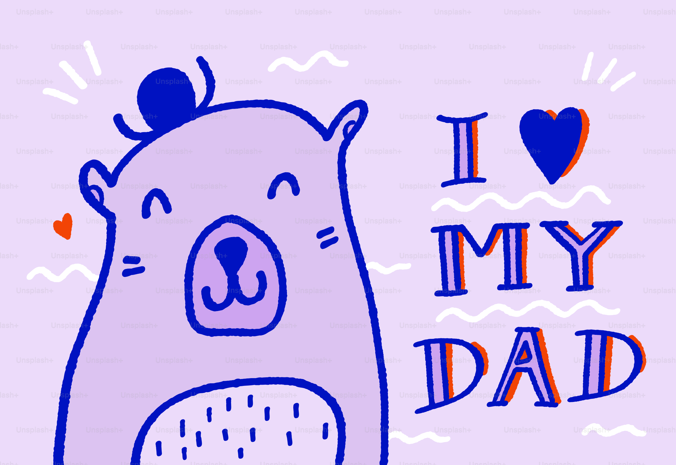 Cute bear illustration says i love my dad