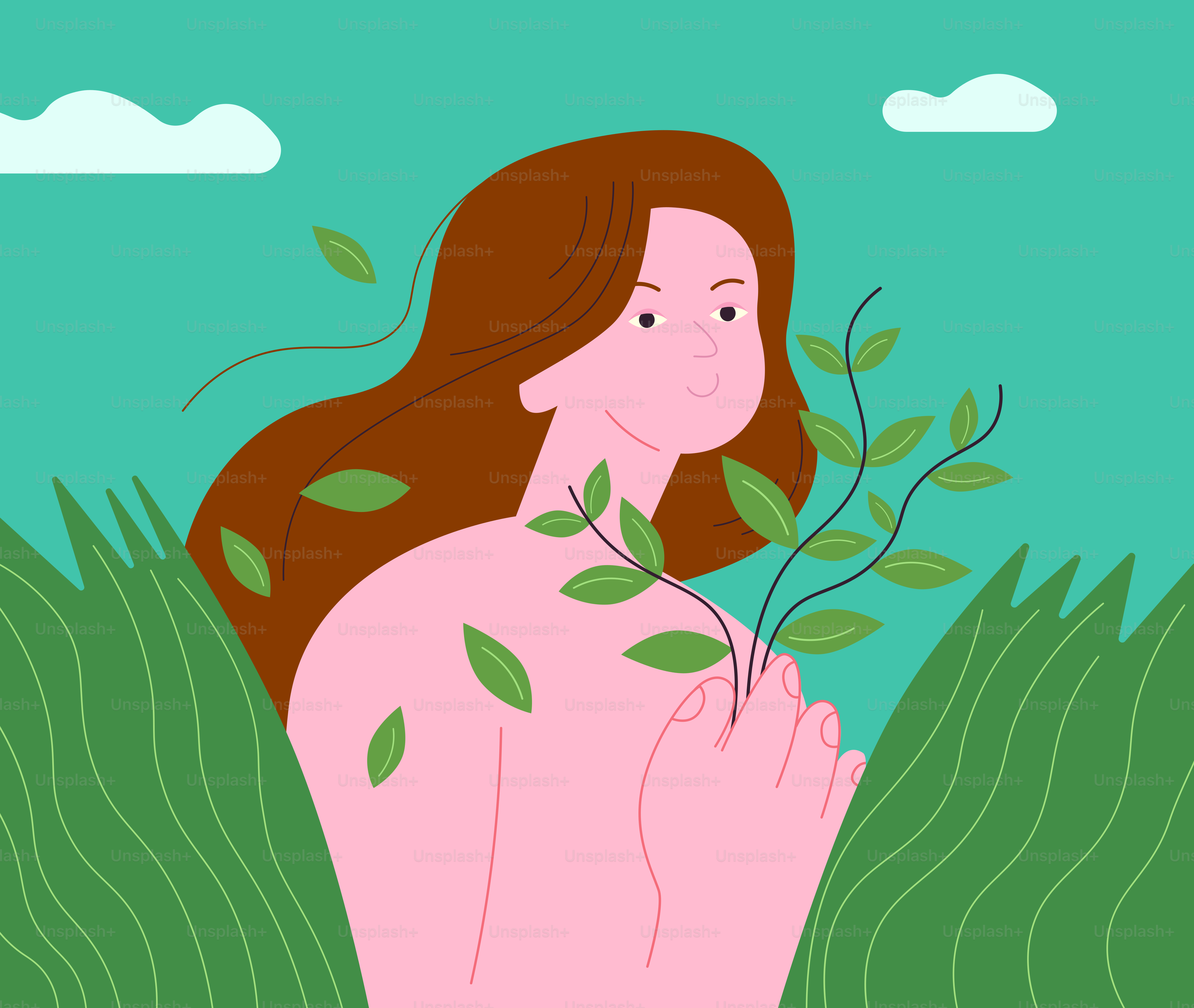 Wanita memegang tanaman hijau dengan daun