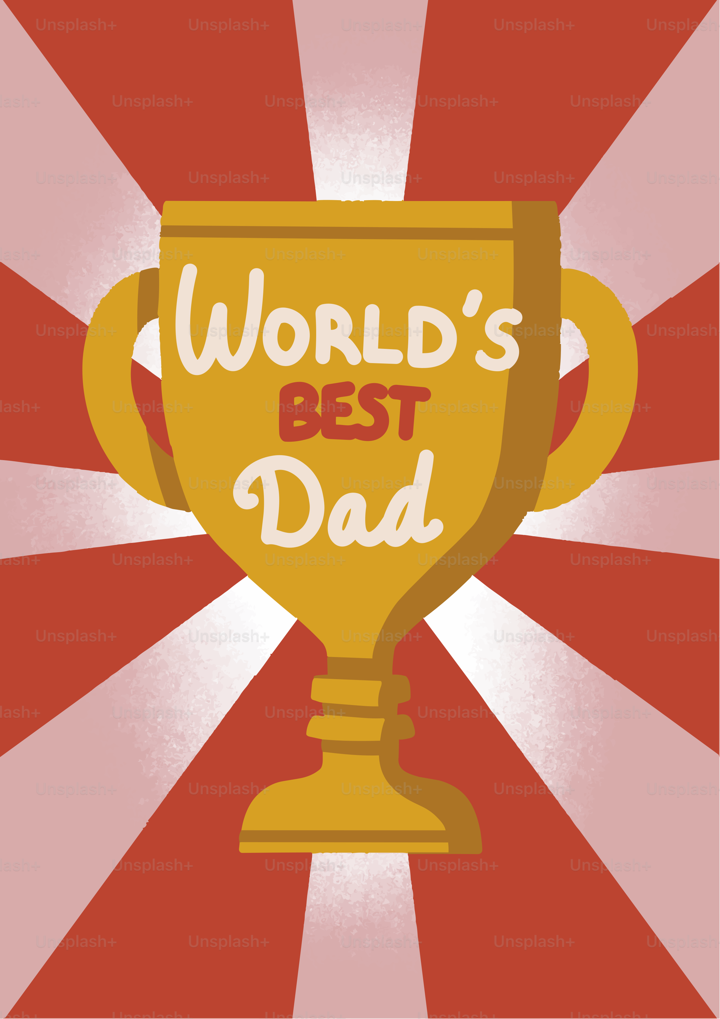 Goldene Trophäe mit der Inschrift "World's Best Dad"
