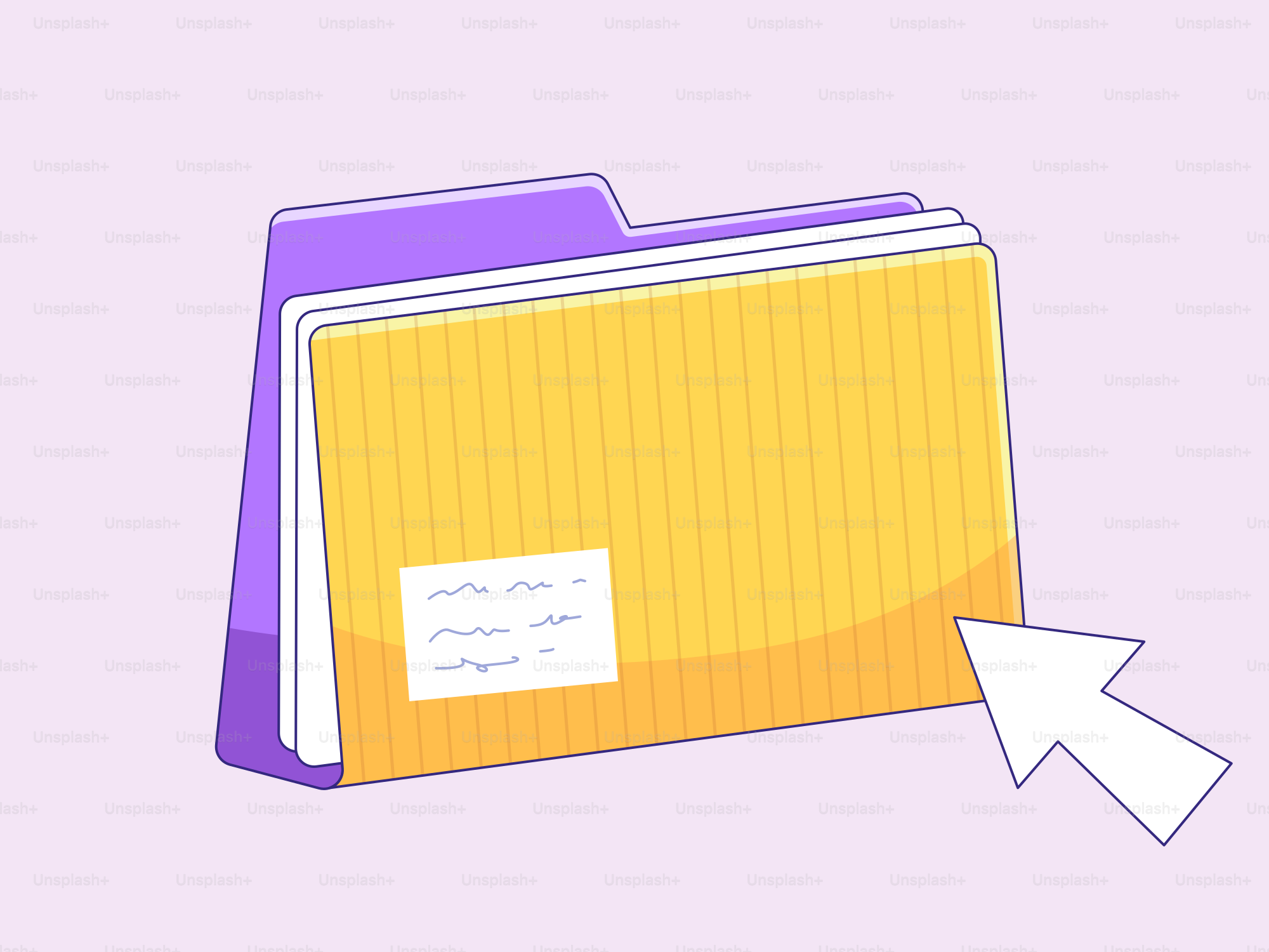 A purple folder with a yellow folder inside