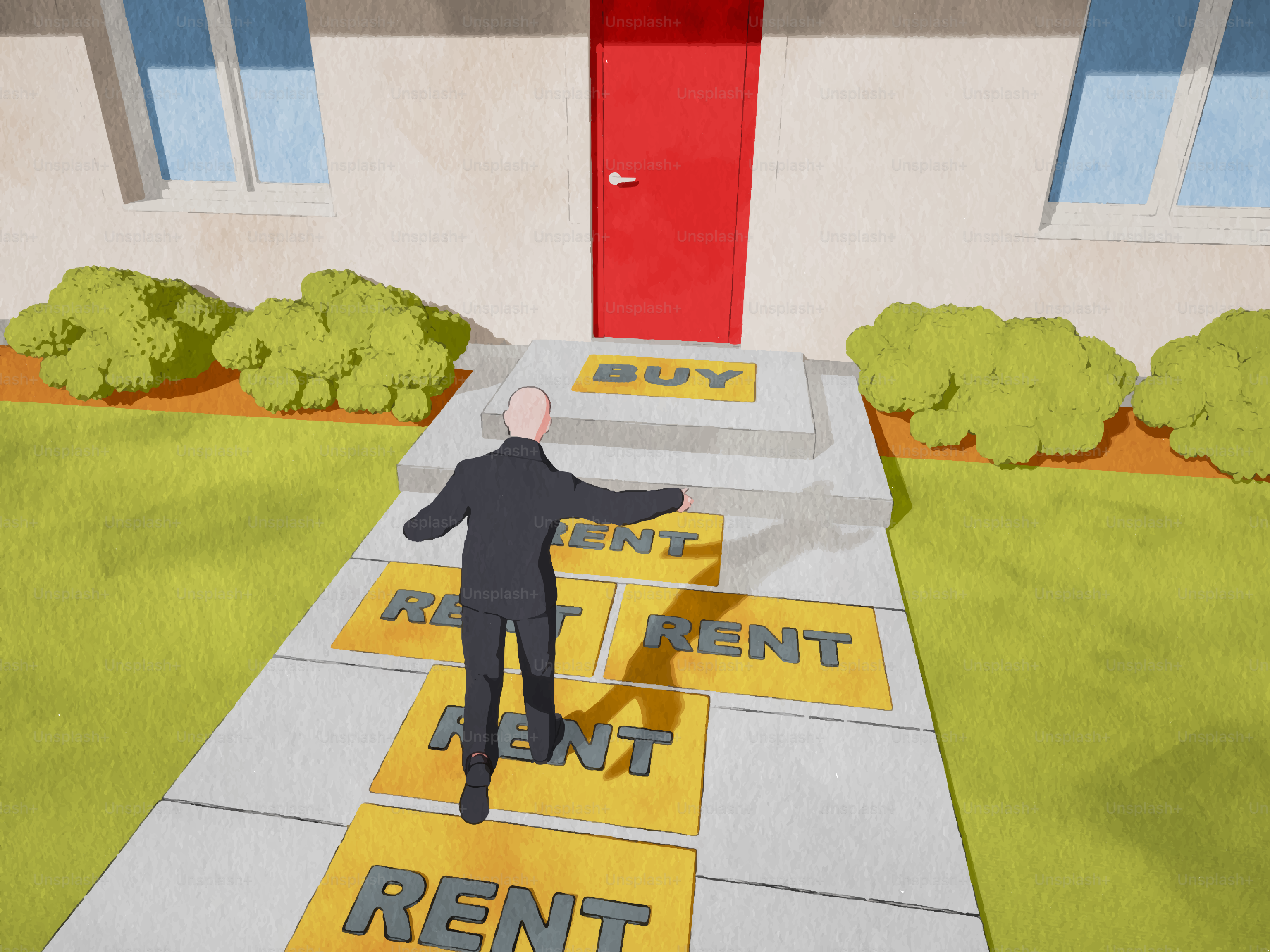 Uomo che sceglie tra affittare e comprare una casa.