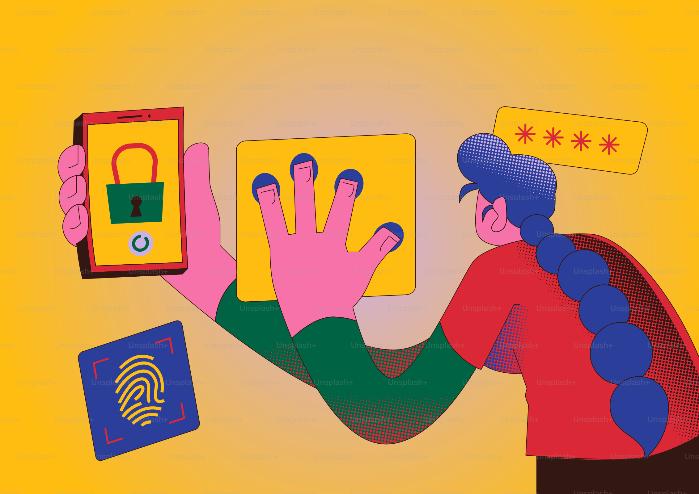 Personne utilisant l’empreinte digitale et le téléphone pour l’authentification de sécurité