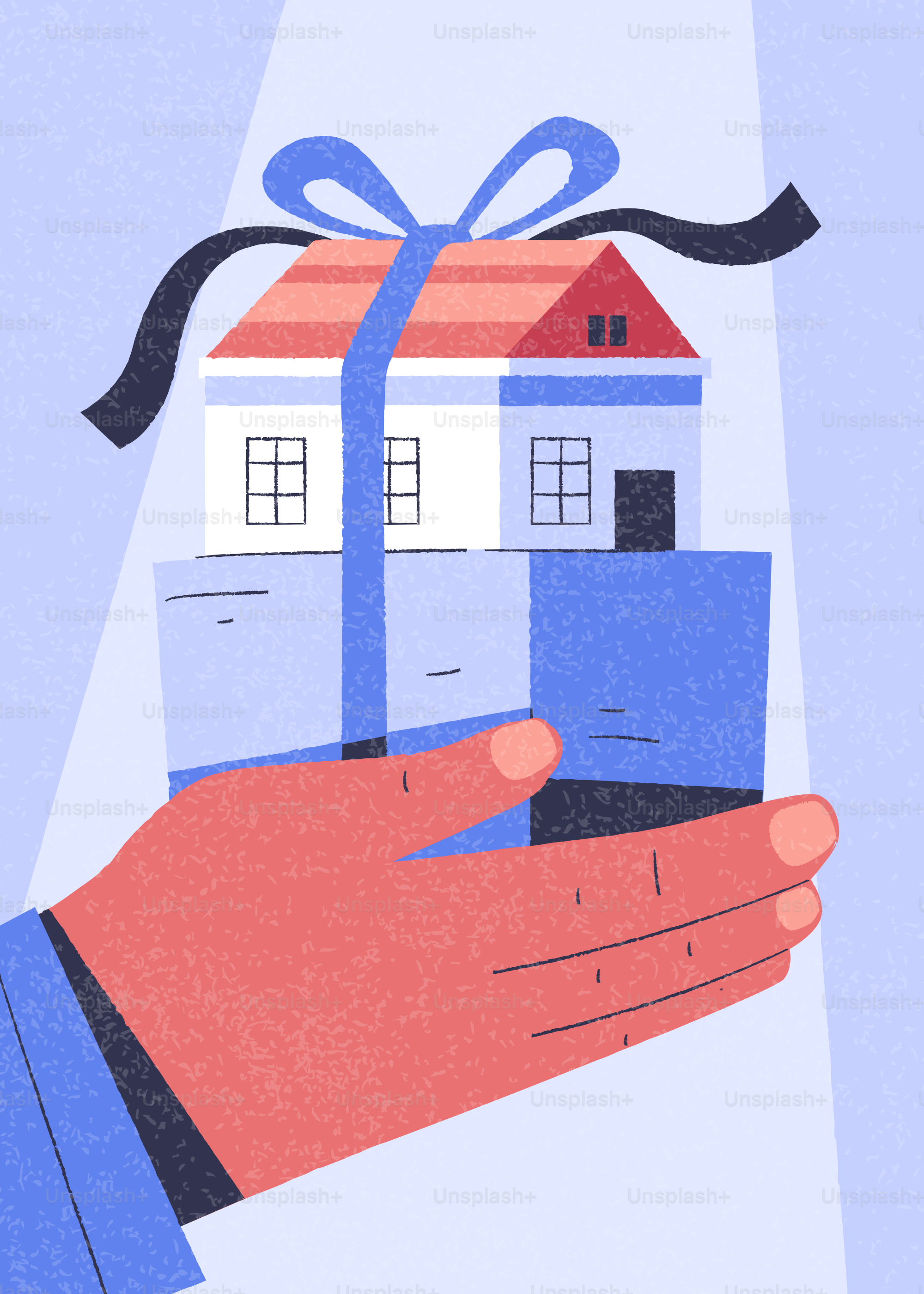 Tenere una casa come regalo per mano.