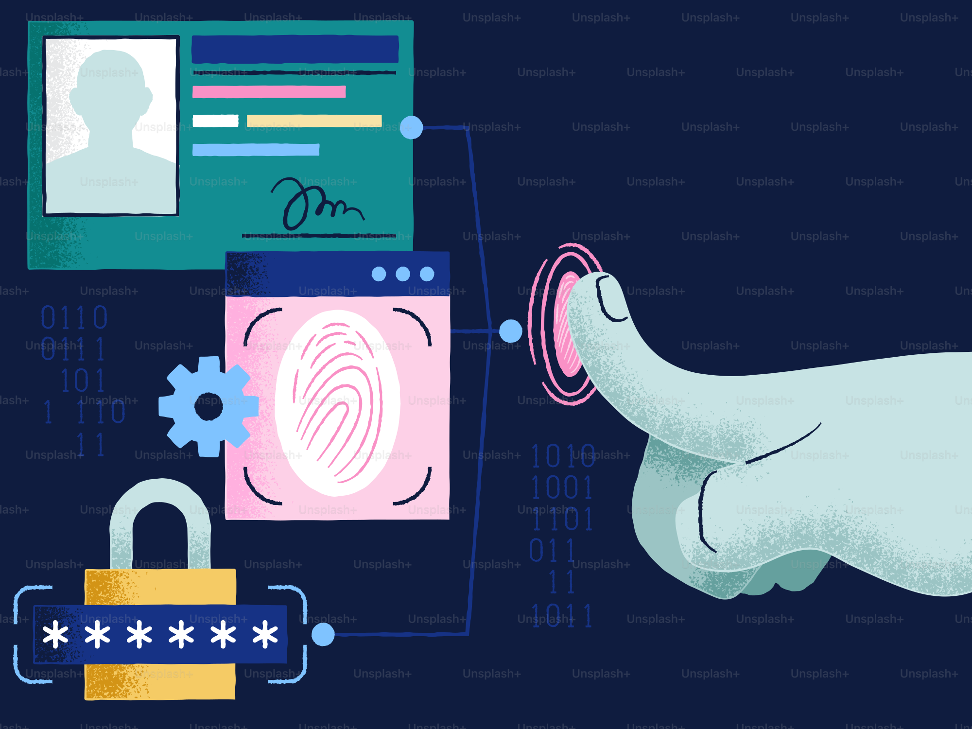 Fingerabdruckscan für digitale Identitätsverifizierung und Sicherheit