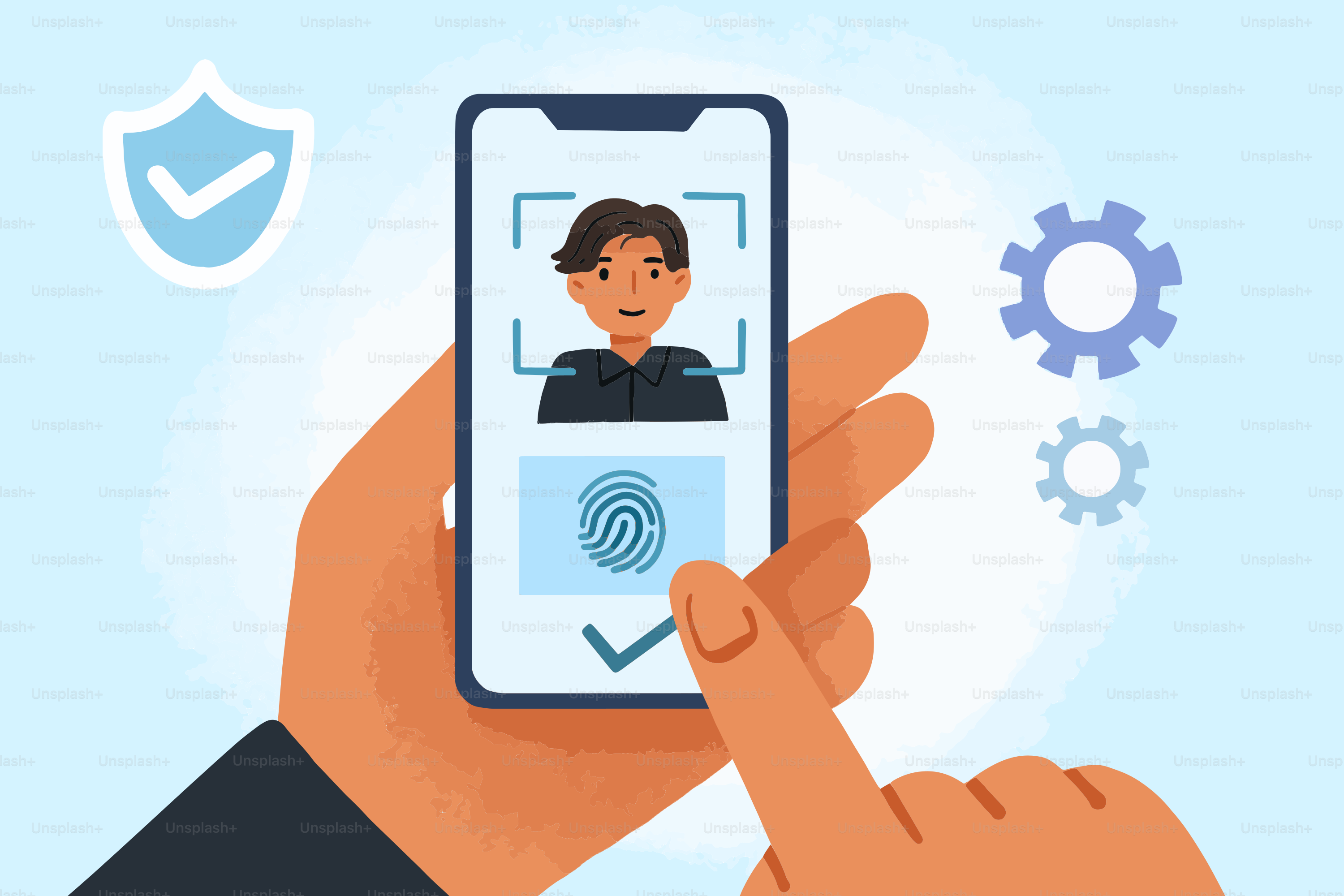 Smartphone con riconoscimento facciale e scansione delle impronte digitali