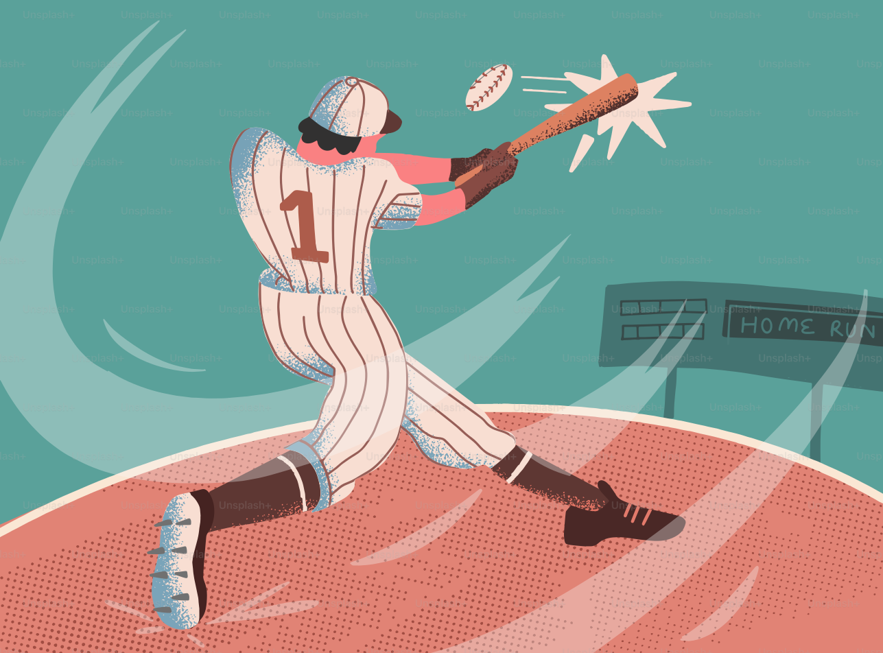 Baseballspieler schwingt während des Spiels mit dem Schläger auf den Ball.