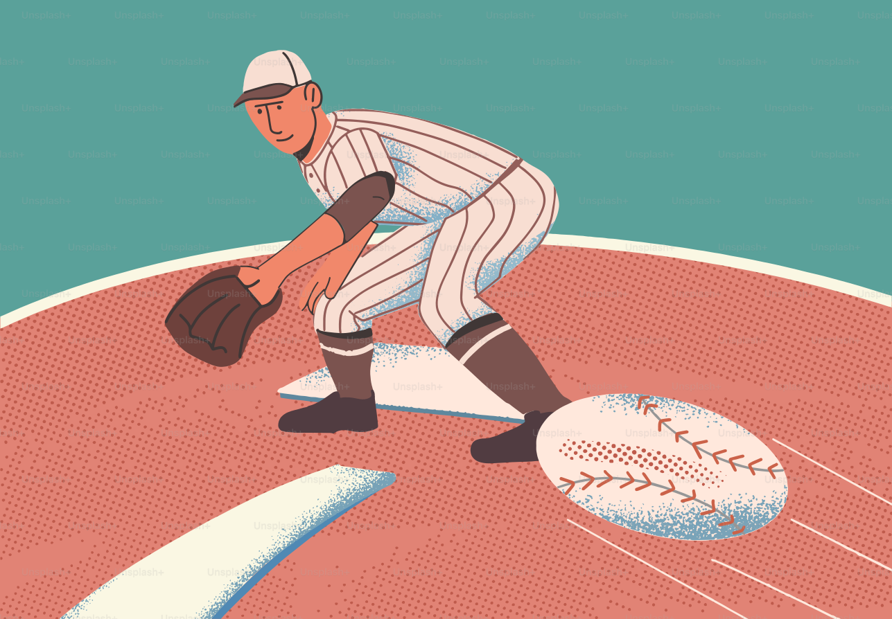 Baseballspieler nimmt einen Groundball auf dem Feld auf.