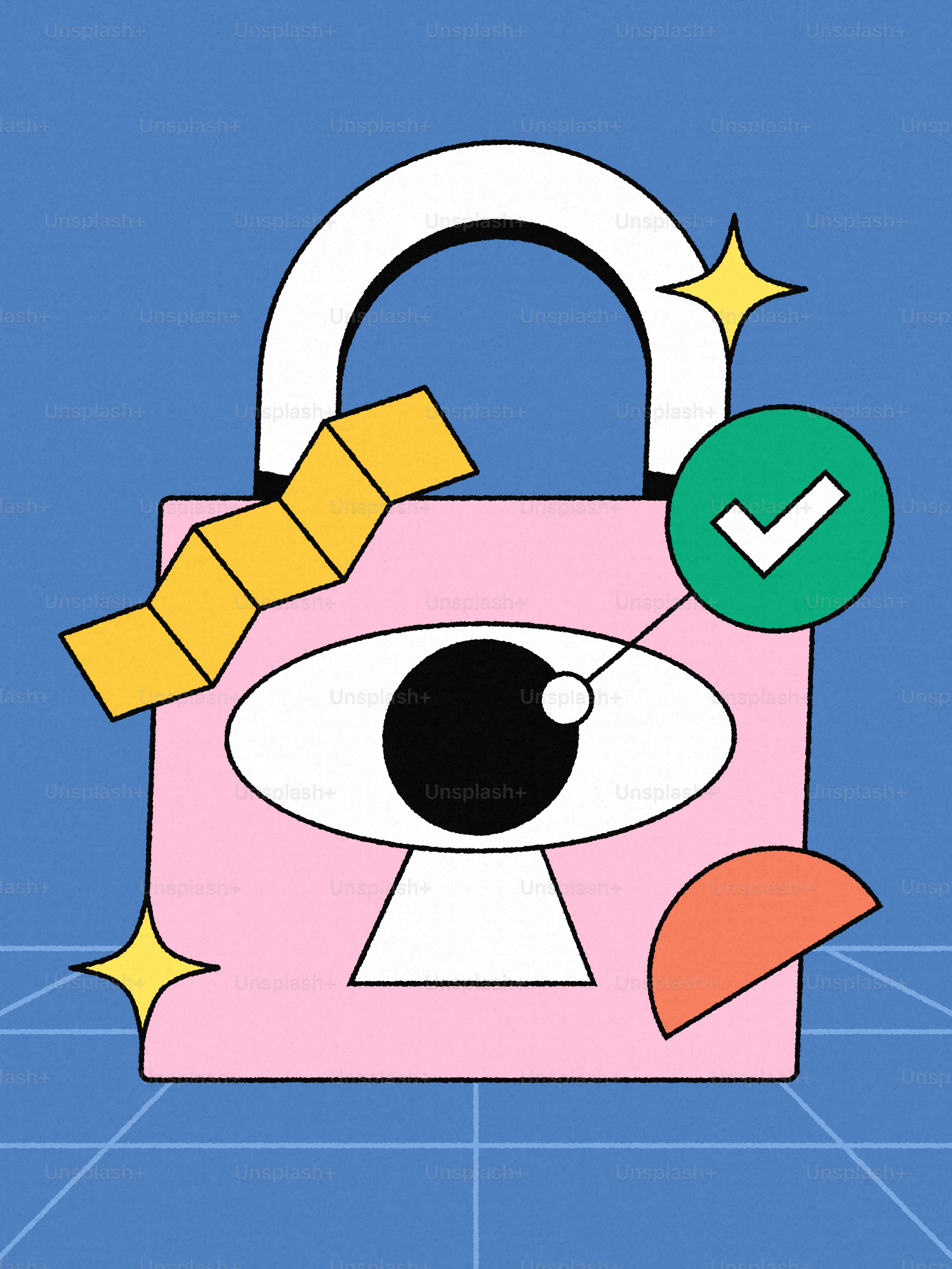 Lucchetto rosa con occhio e spunta di spunta