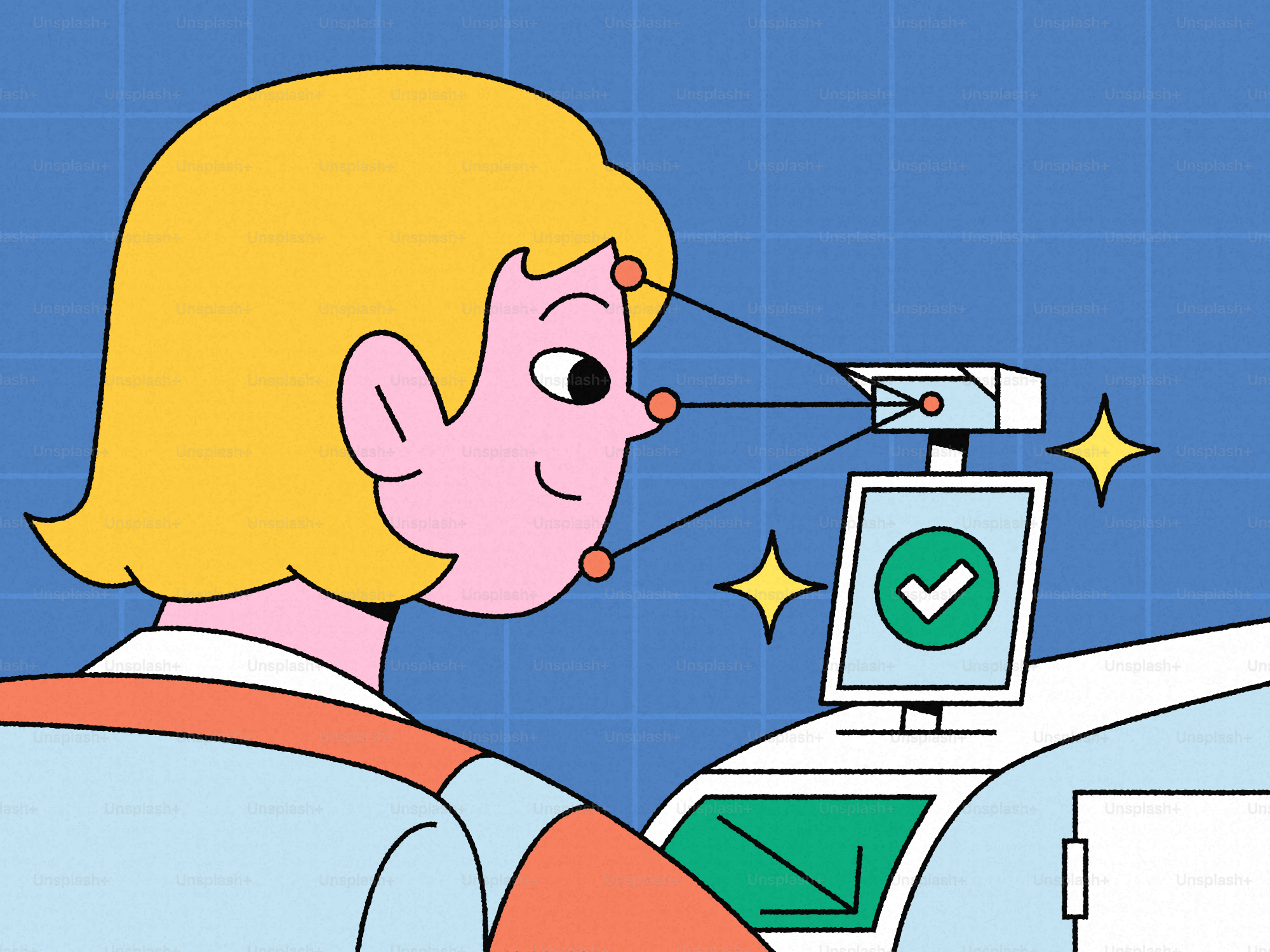 Volto della persona scansionato dal sistema di telecamere di sicurezza.