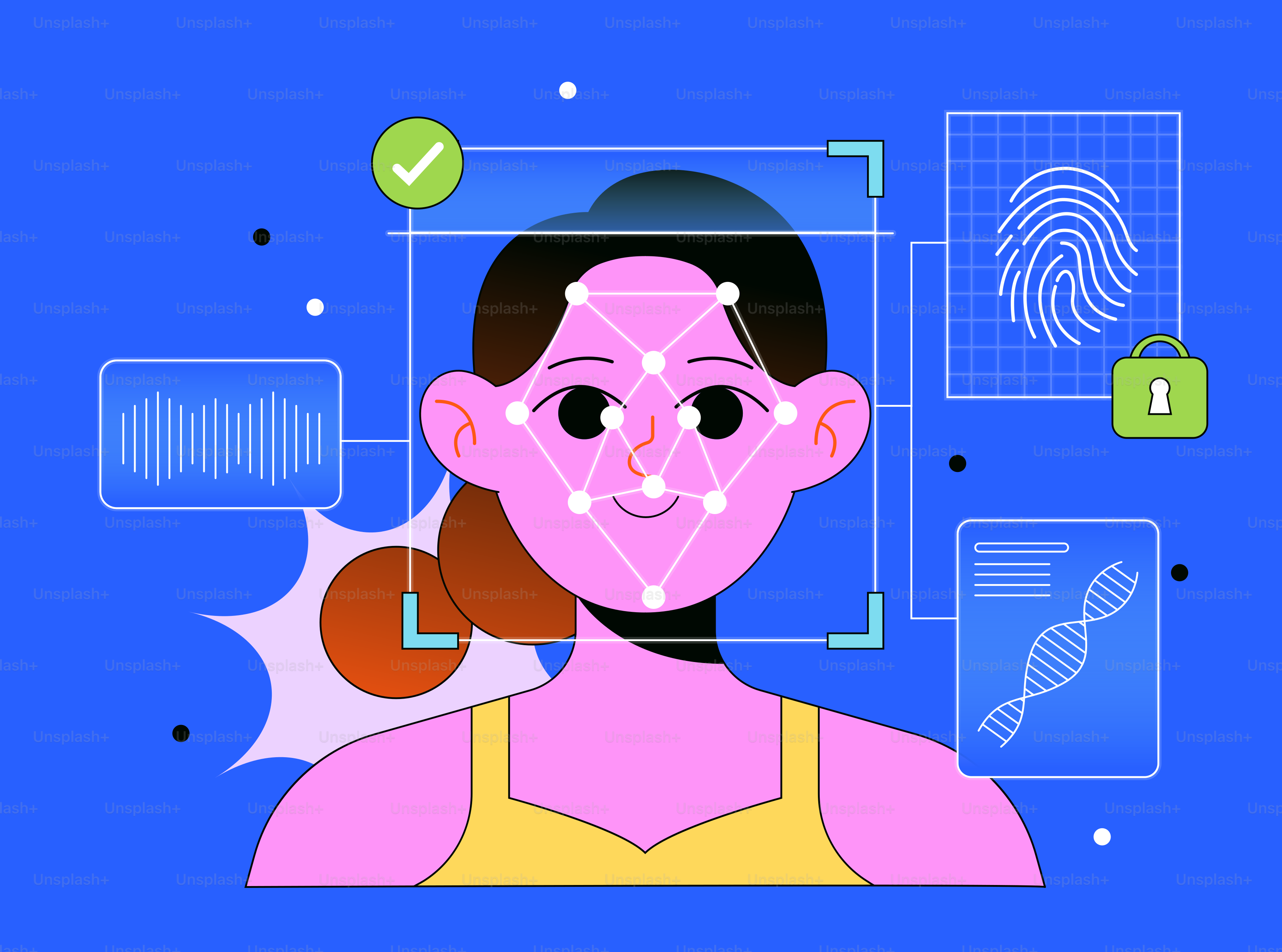 Technologie de reconnaissance faciale qui scanne le visage d’une personne