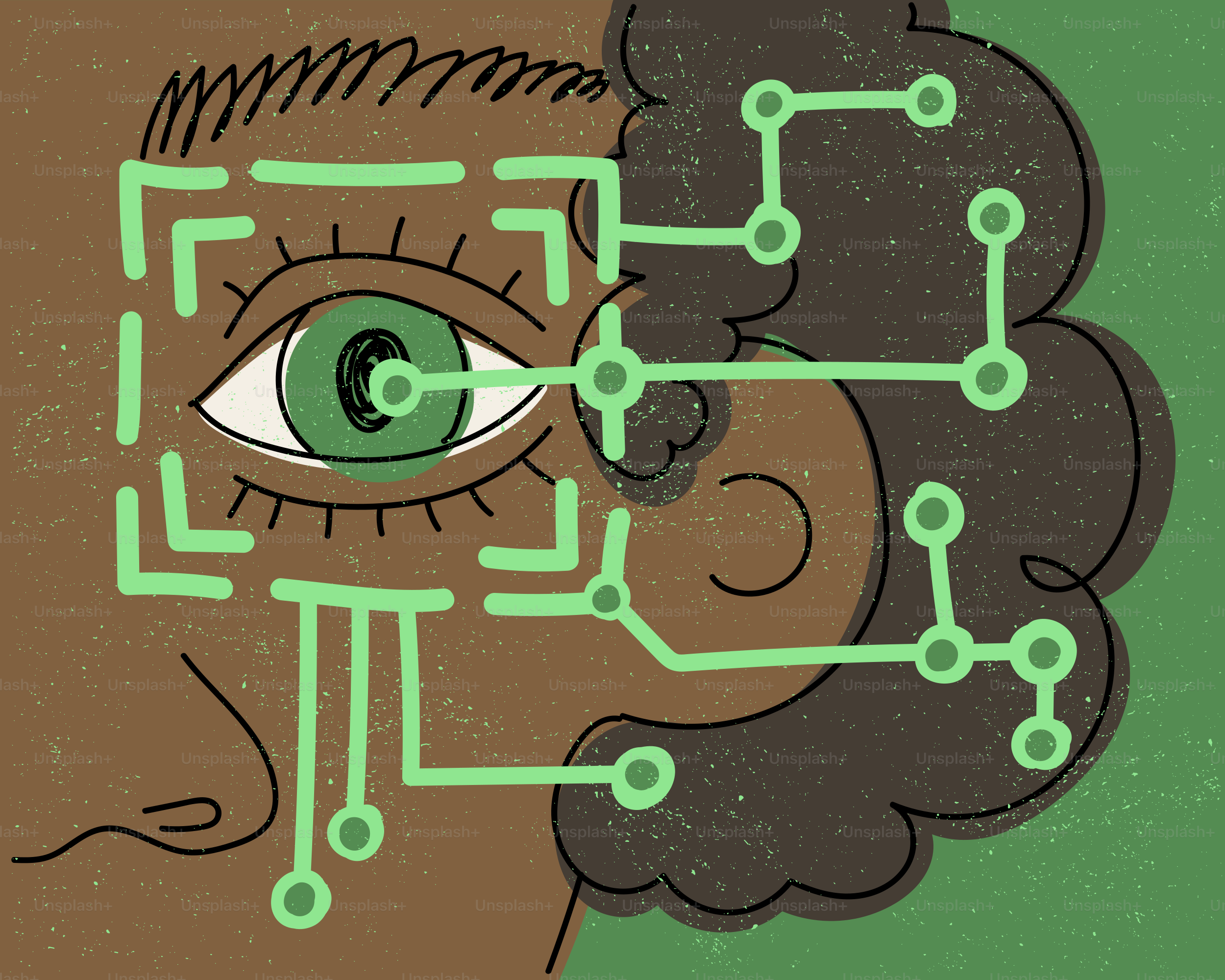 人間の顔と統合された眼のスキャン技術