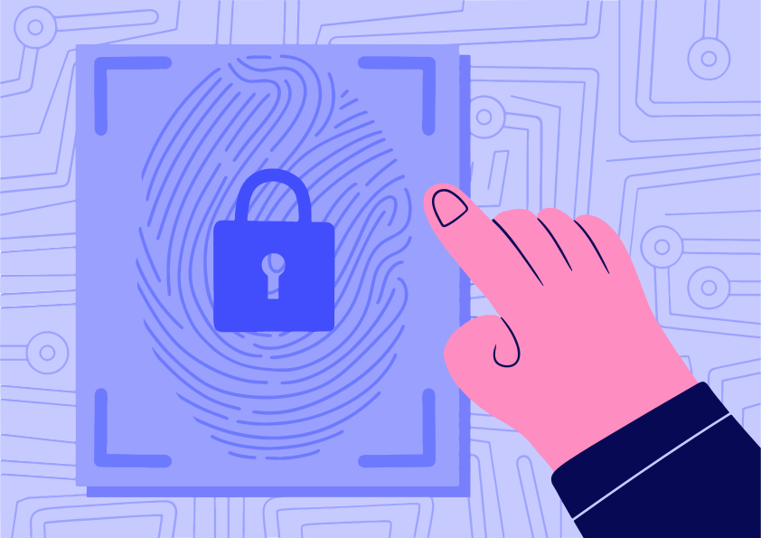 Fingerabdruck-Scan mit Vorhängeschloss zur Sicherheit