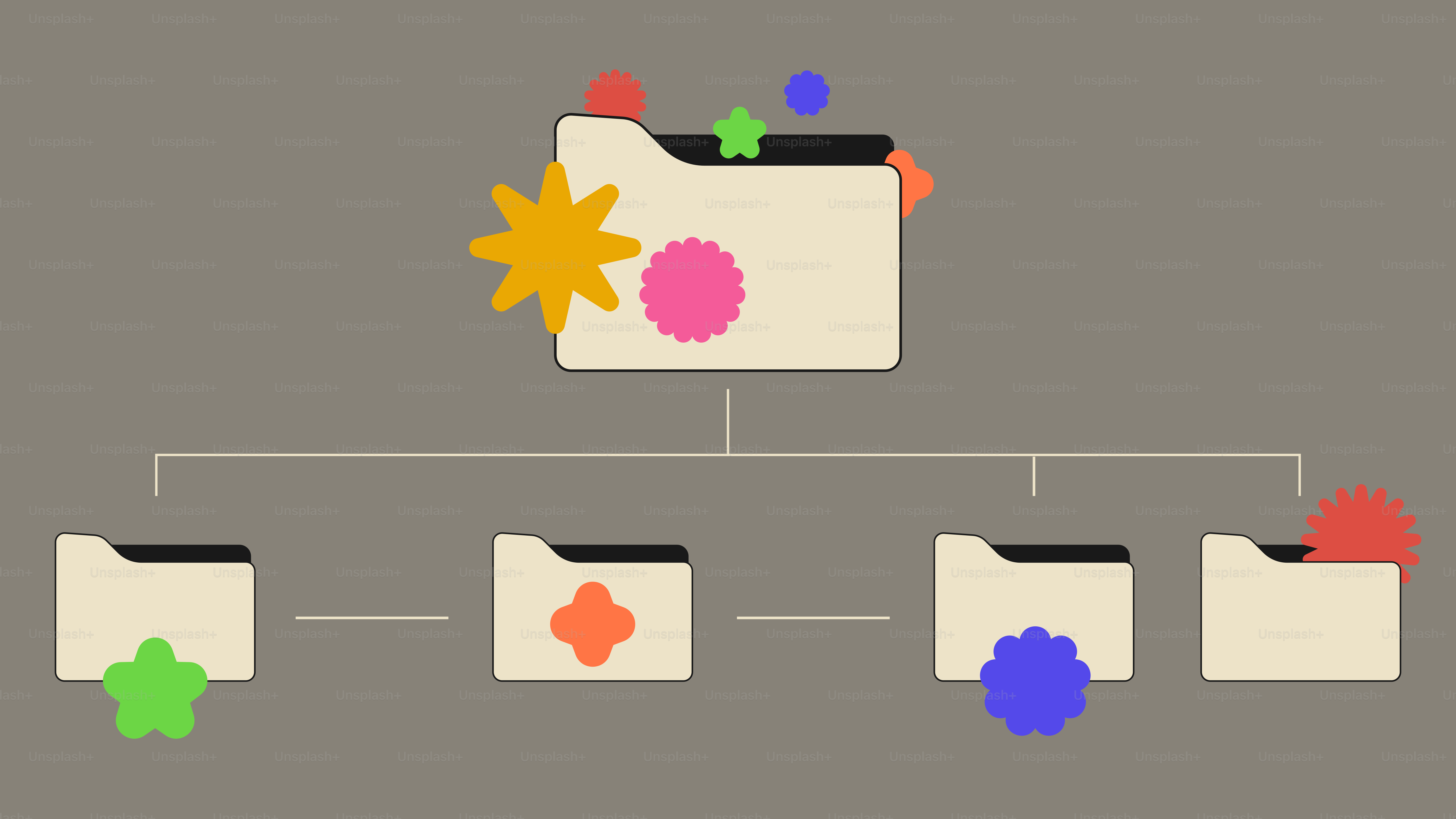 Un Diagramma Che Mostra Una Gerarchia Di Cartelle Con Decorazioni 