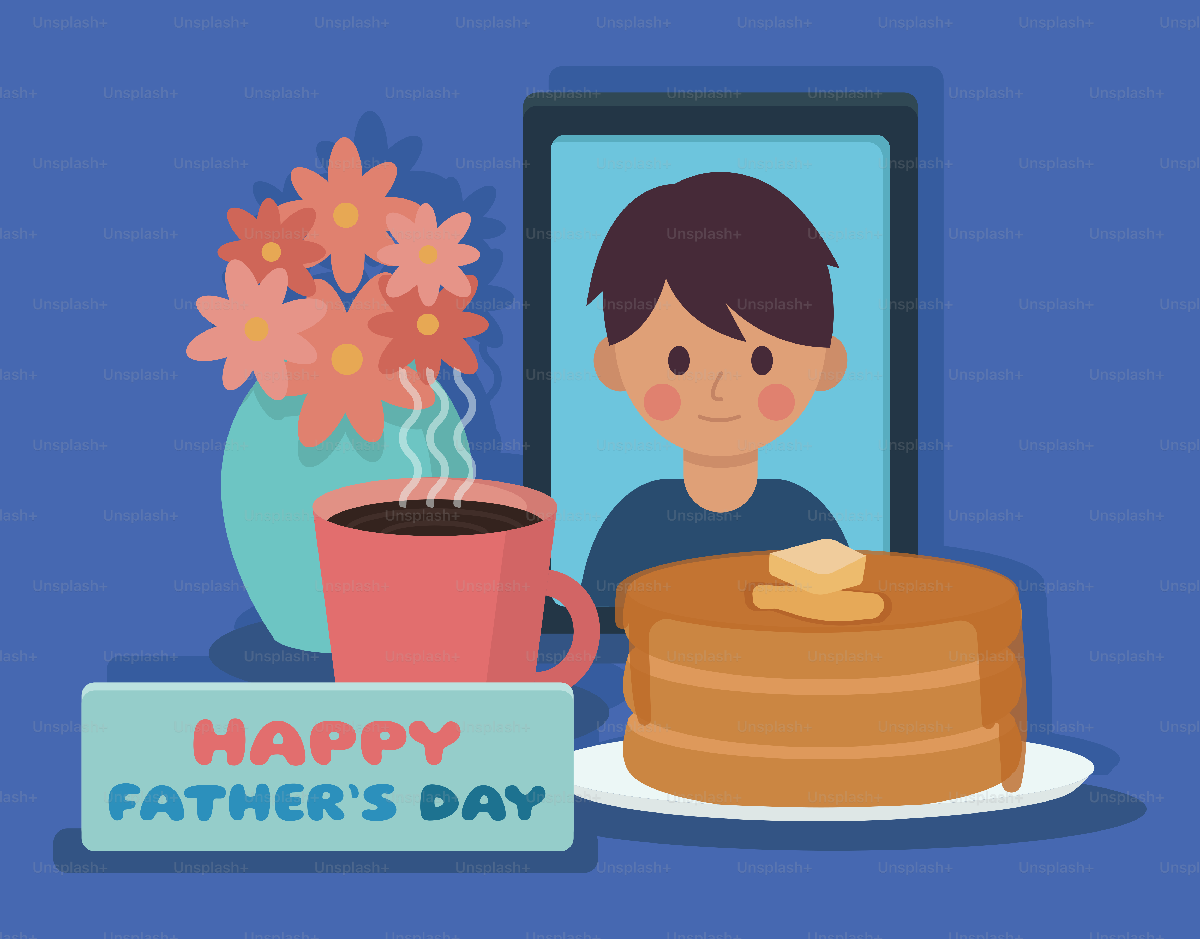 Panquecas, café e flores para o Dia dos Pais.