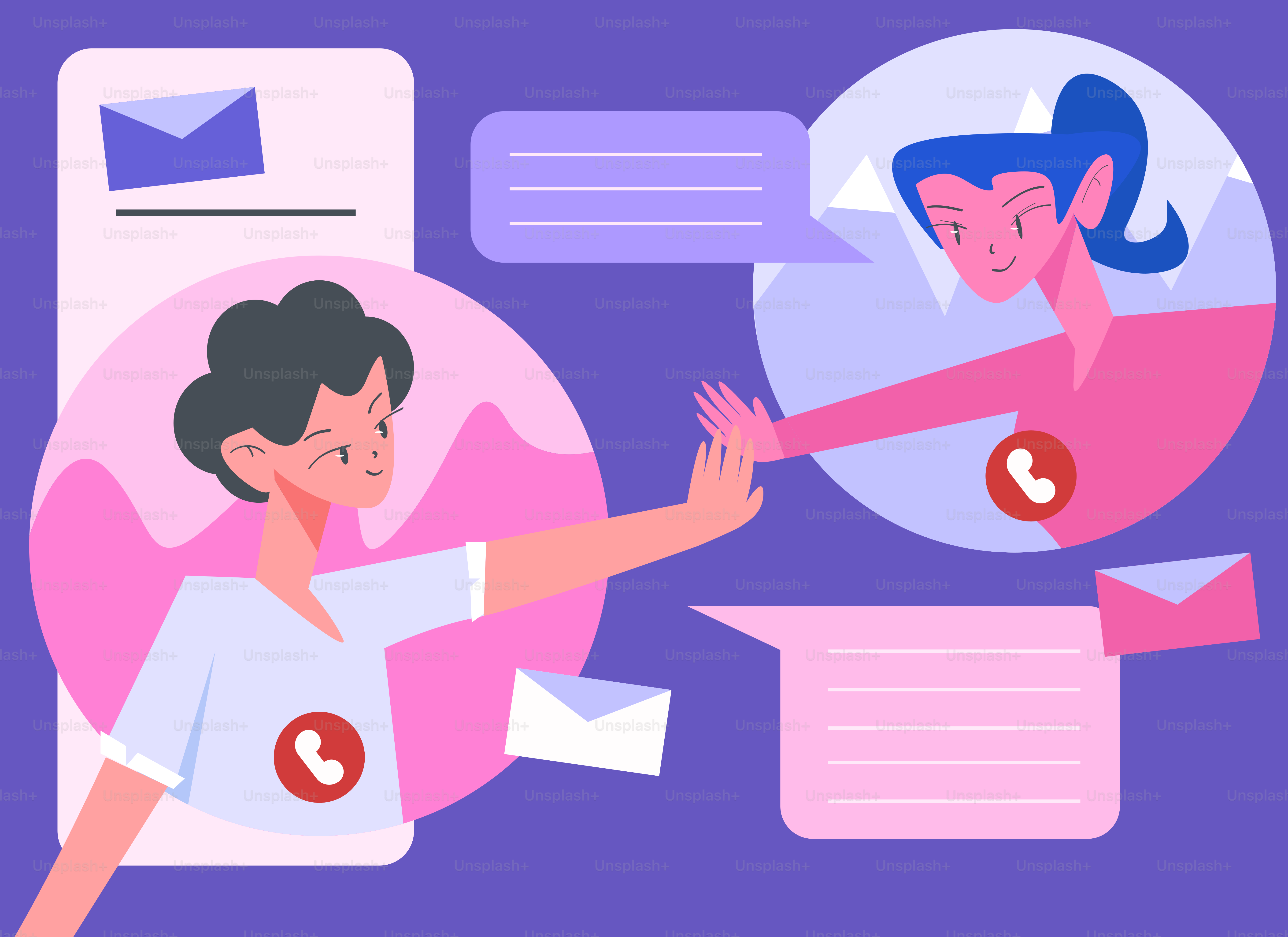 Duas pessoas se comunicando por meio de uma interface digital