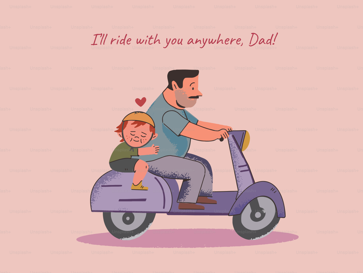 父と子が一緒にスクーターに乗っている