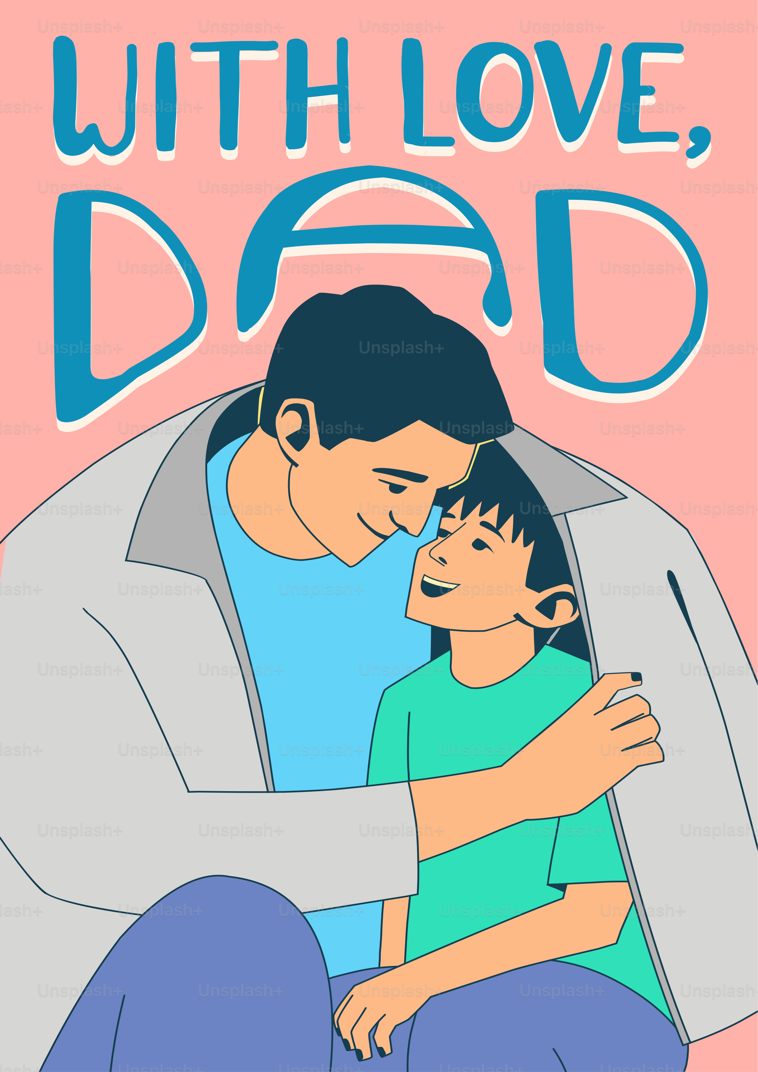 Padre e figlio che condividono un momento tenero sotto una giacca.