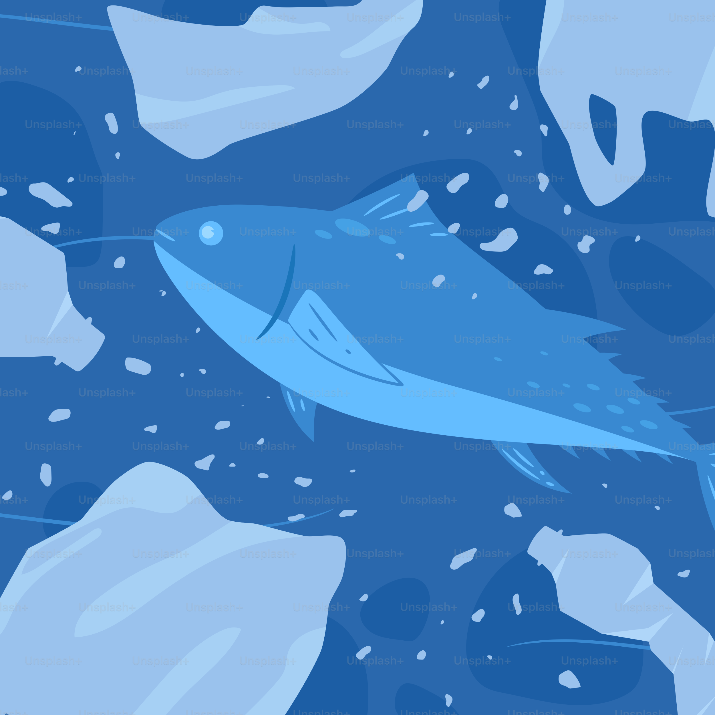 魚は海のプラスチック汚染の中を泳いでいます