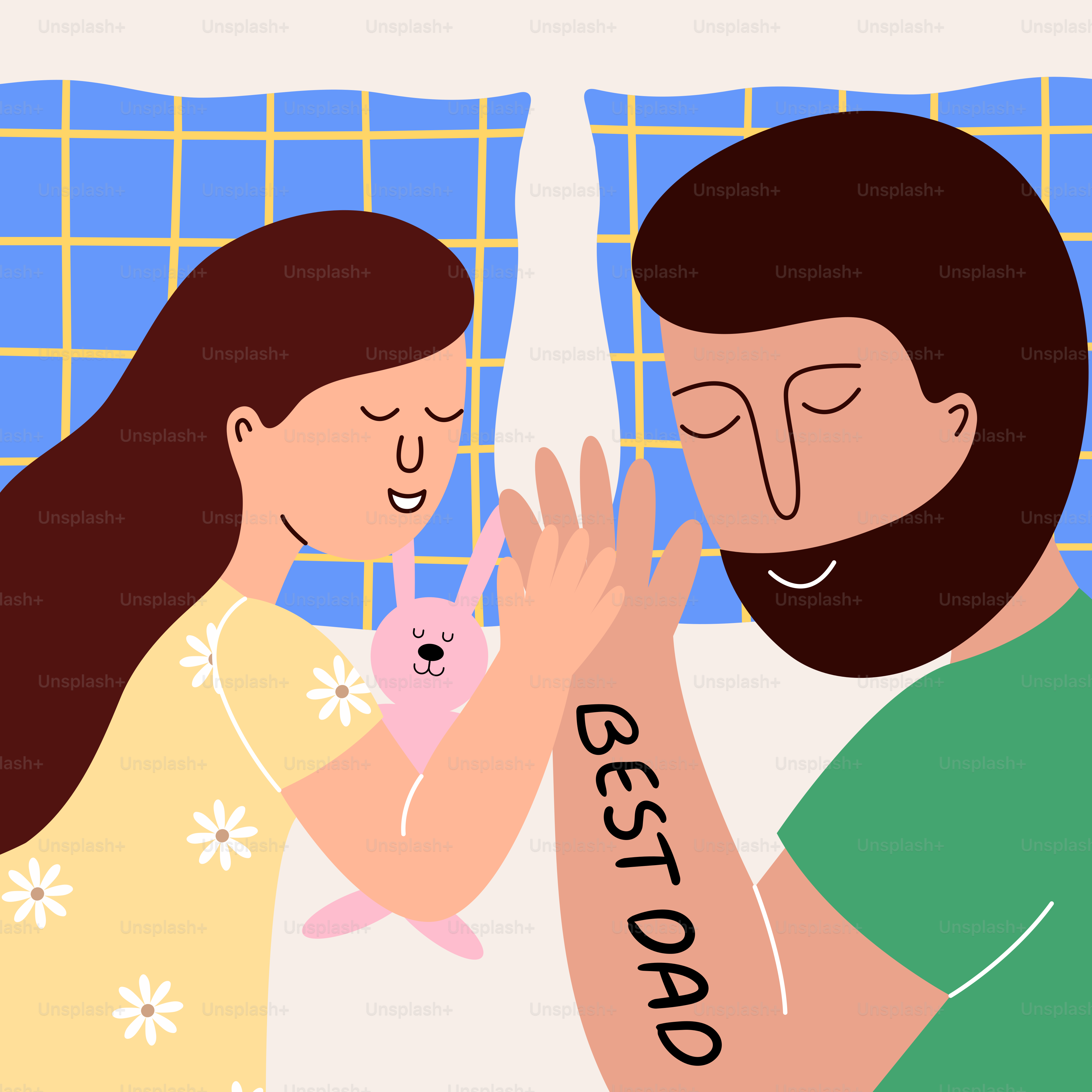 Father and daughter giving a high five