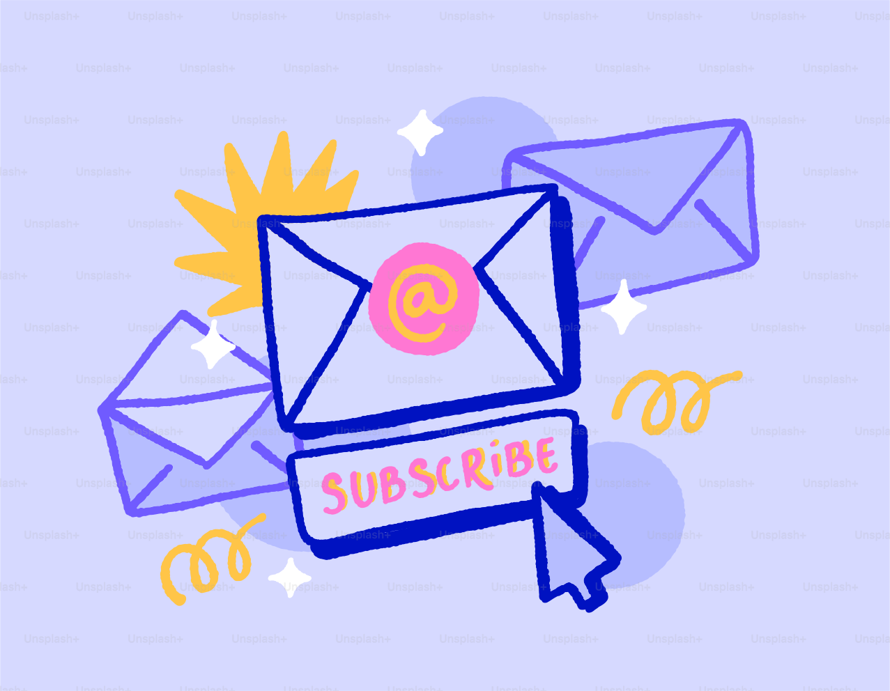 Concept d’abonnement par email avec enveloppes et bouton d’abonnement
