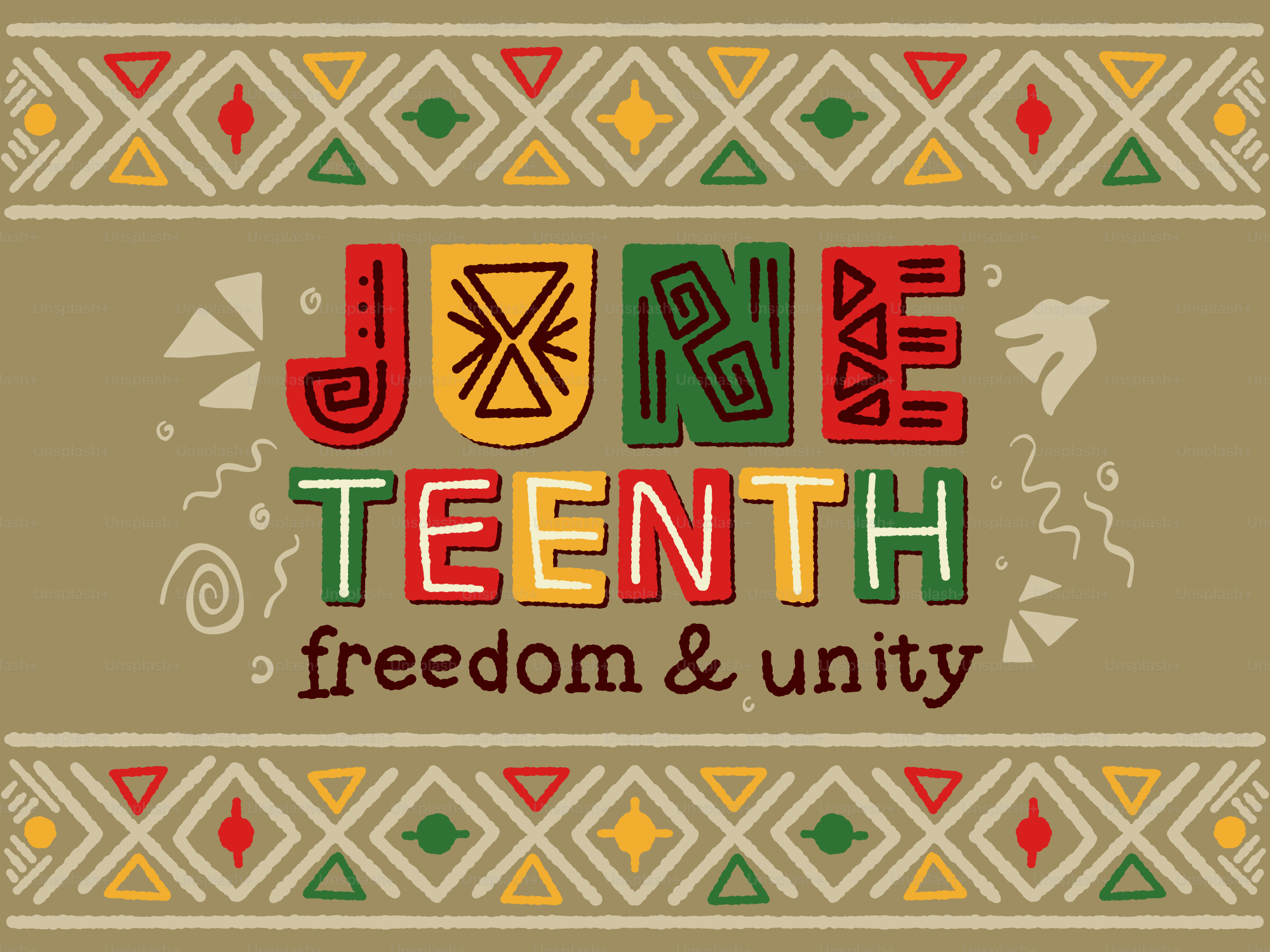 Gráfico de celebración de la libertad y la unidad de Juneteenth