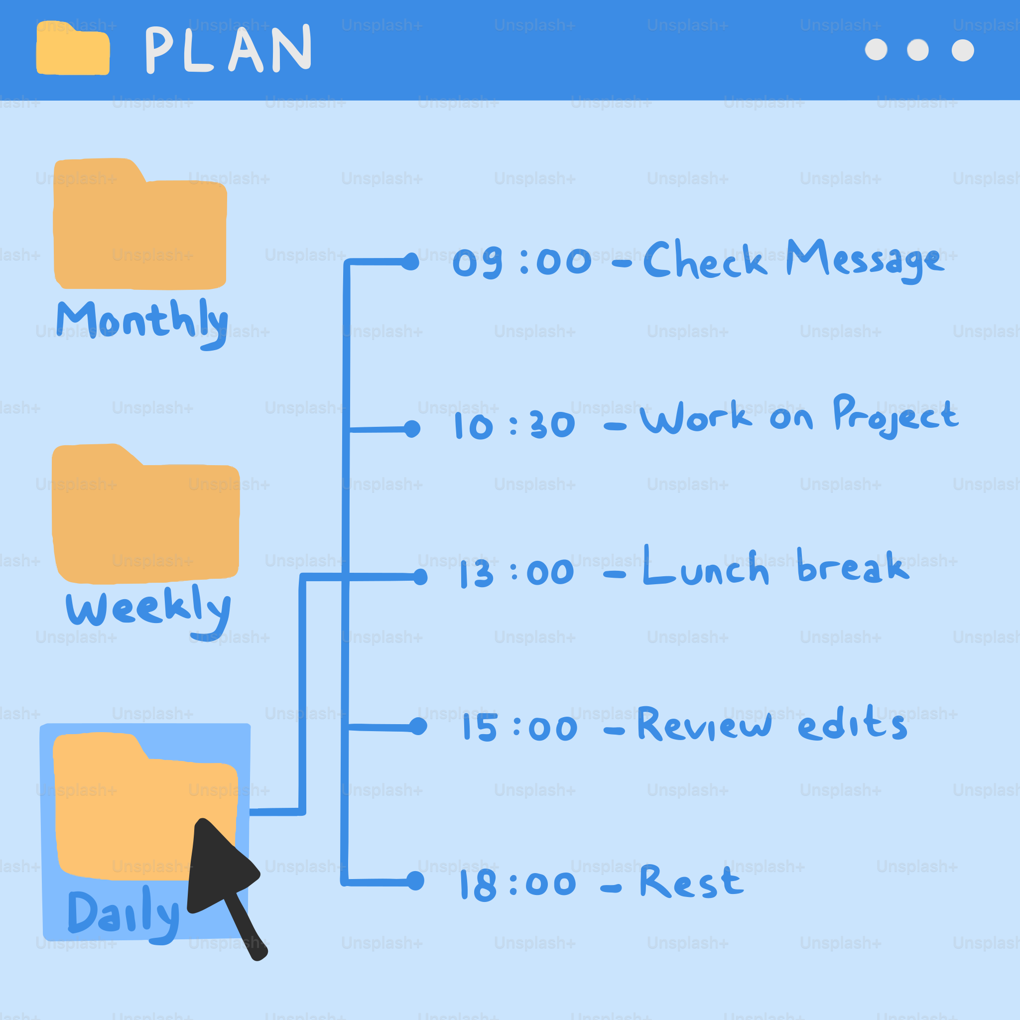 Planifica diariamente, semanal y mensualmente con tareas programadas.