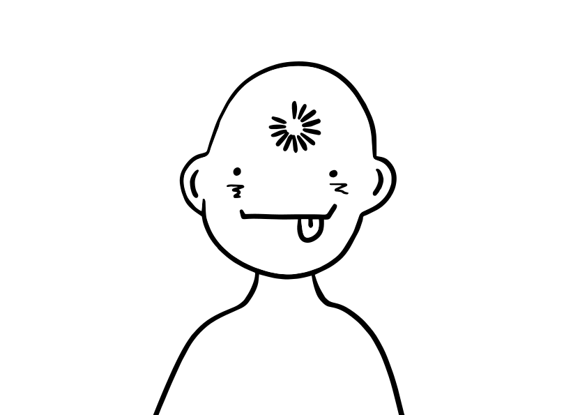 Un dessin dessiné d’une personne tirant la langue.