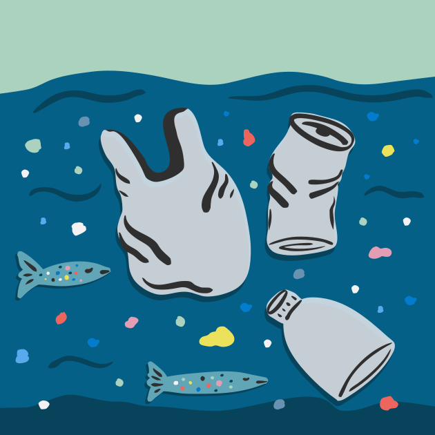La pollution plastique flotte dans l’océan avec les poissons.