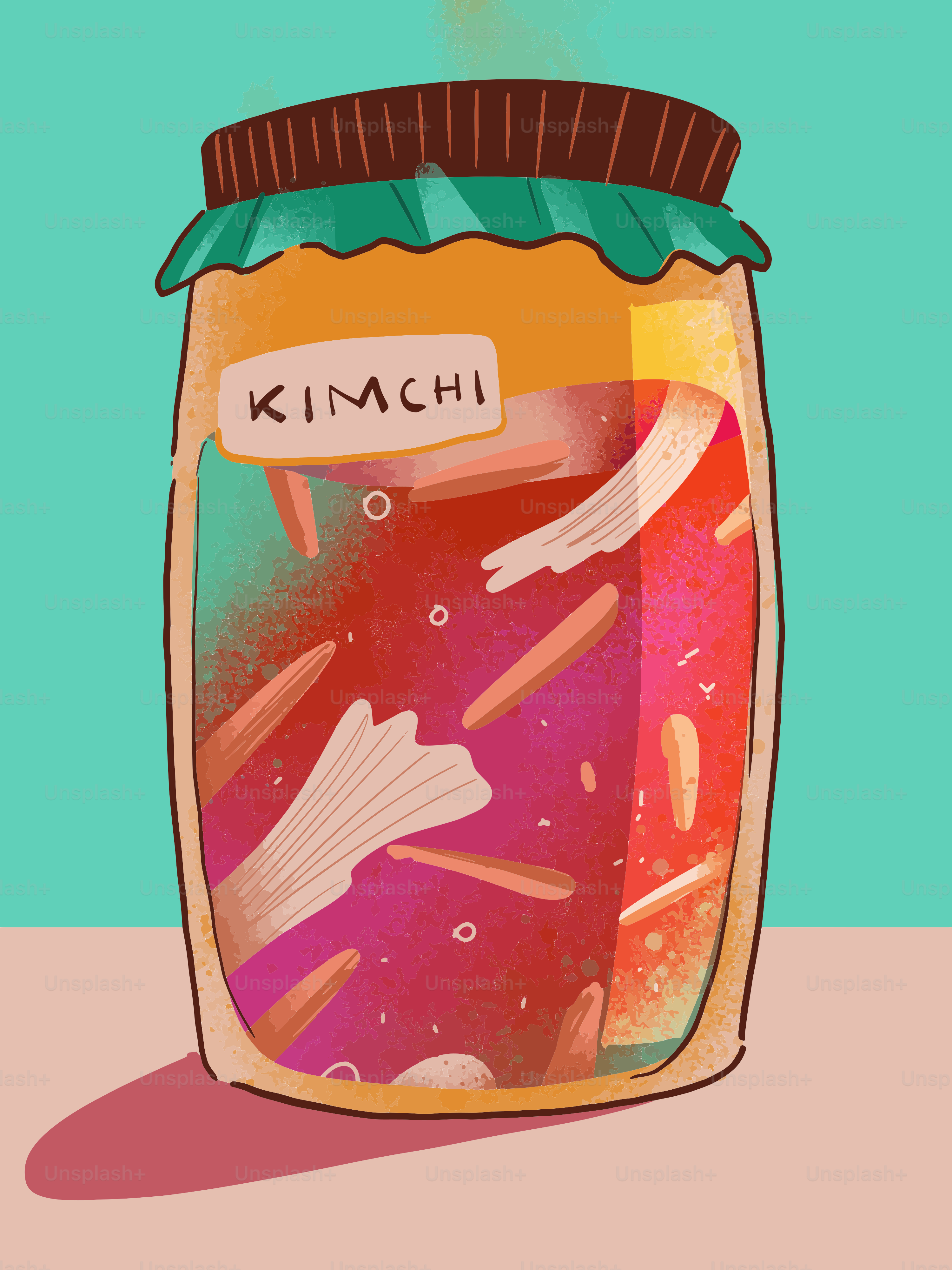 김이 나는 김치 병