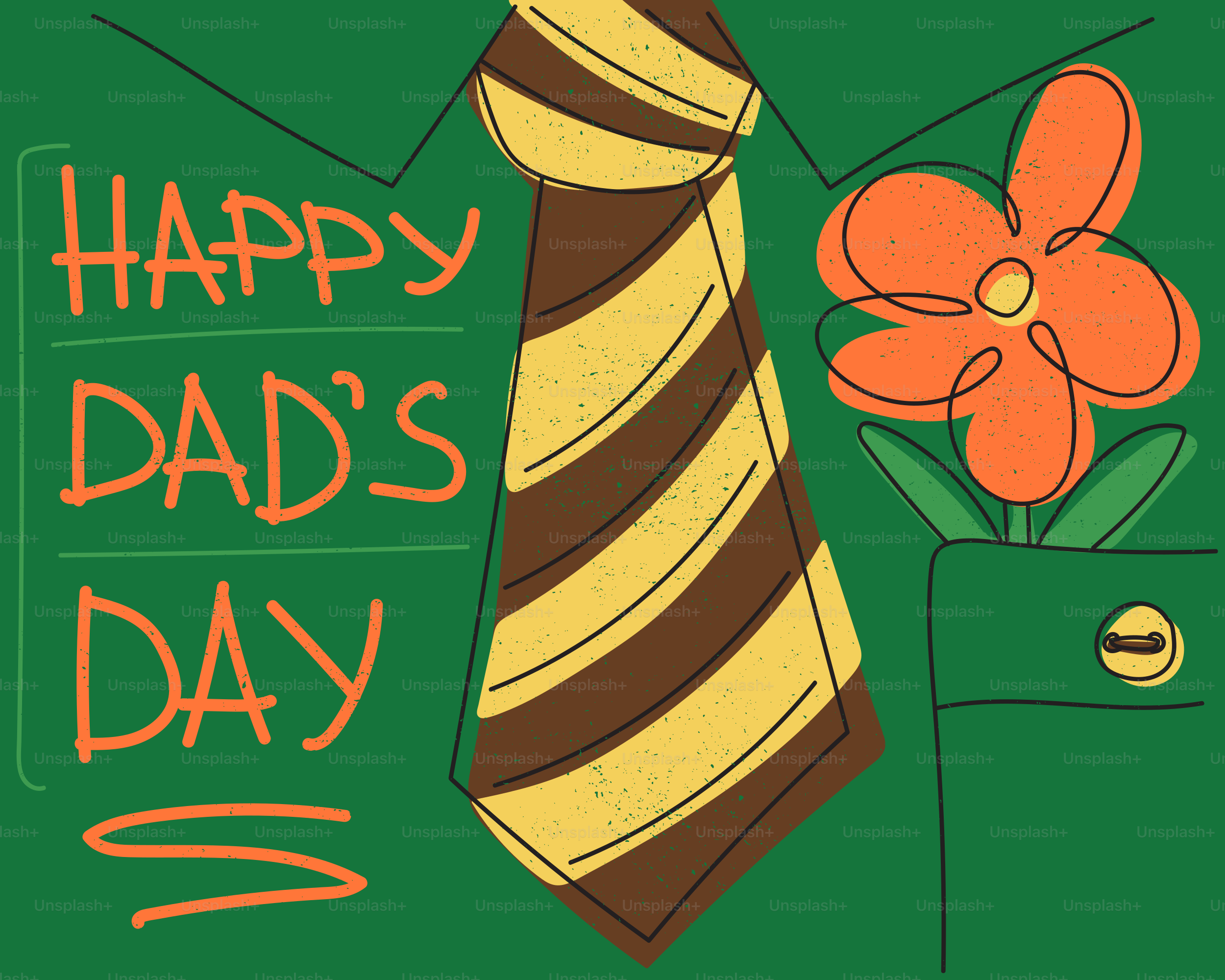 Bonne fête de papa avec cravate et fleur