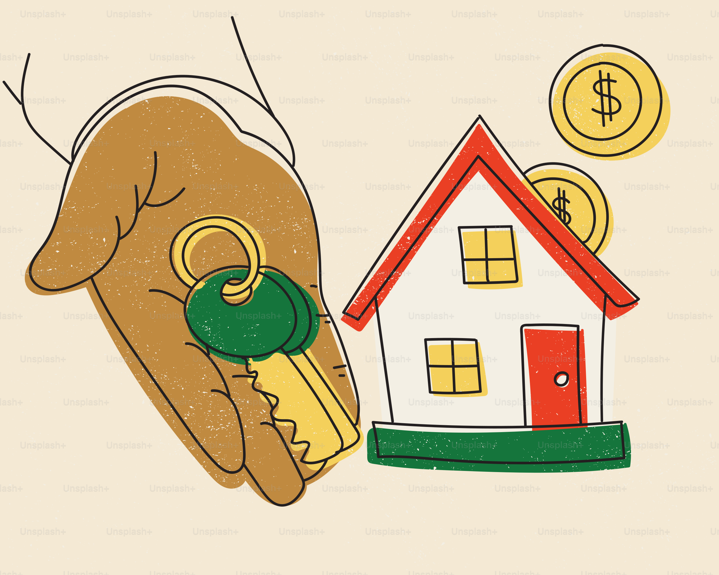 Tenir la main de la clé de la maison avec des pièces et une petite maison