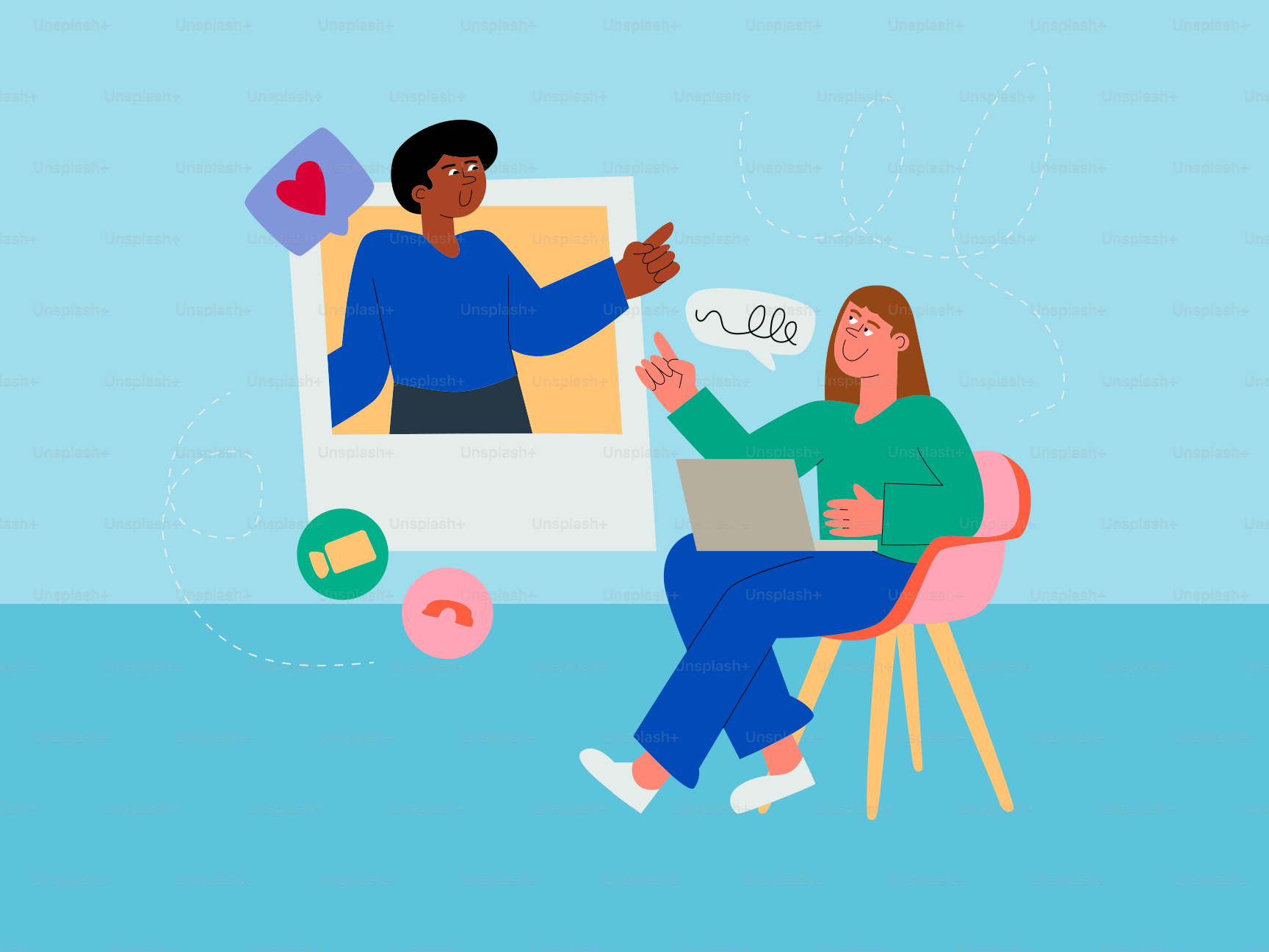 Deux personnes en train de faire des appels vidéo sur un ordinateur portable.