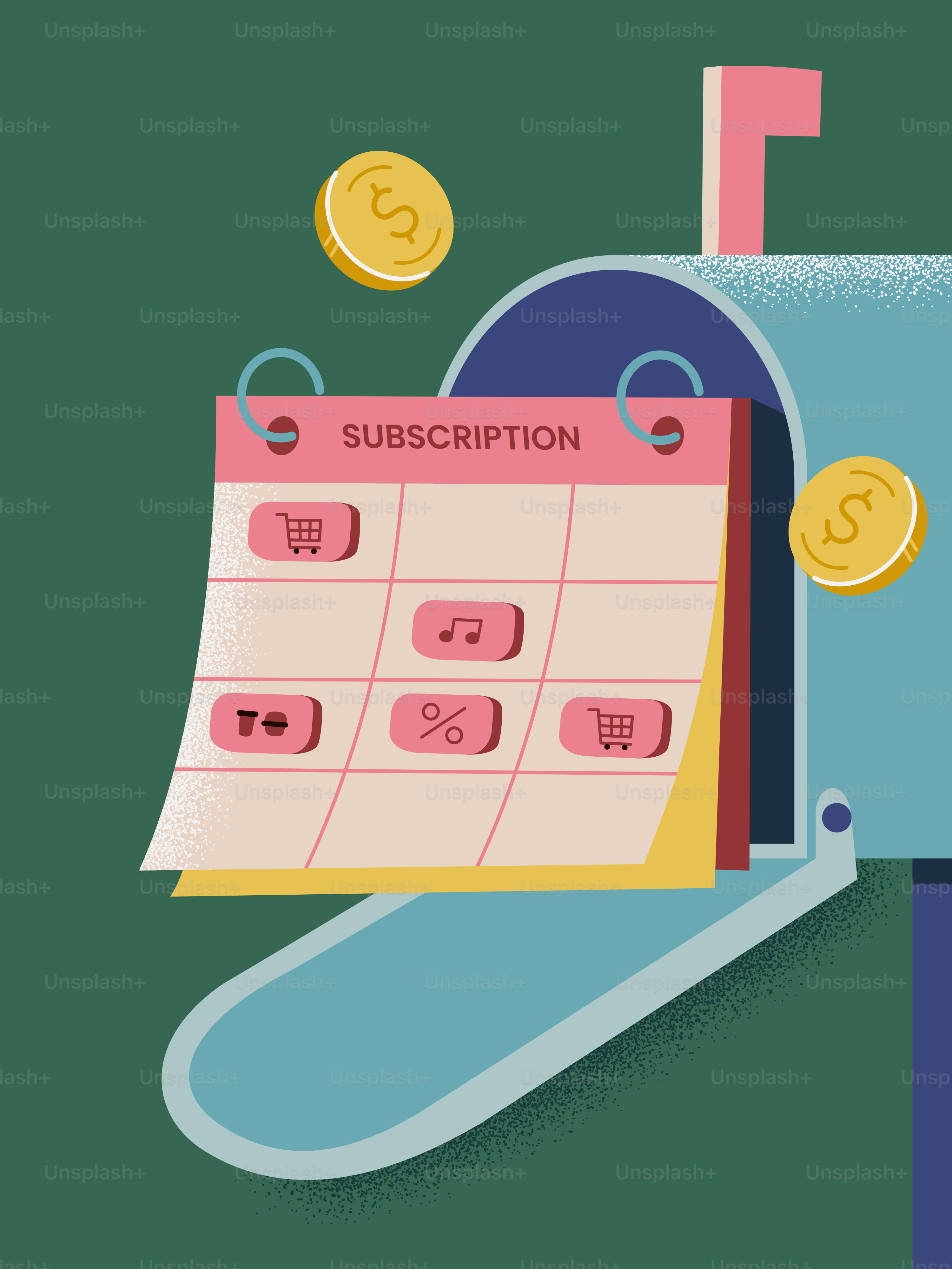 Bill reminder on calendar with coins and notification bell vector ...