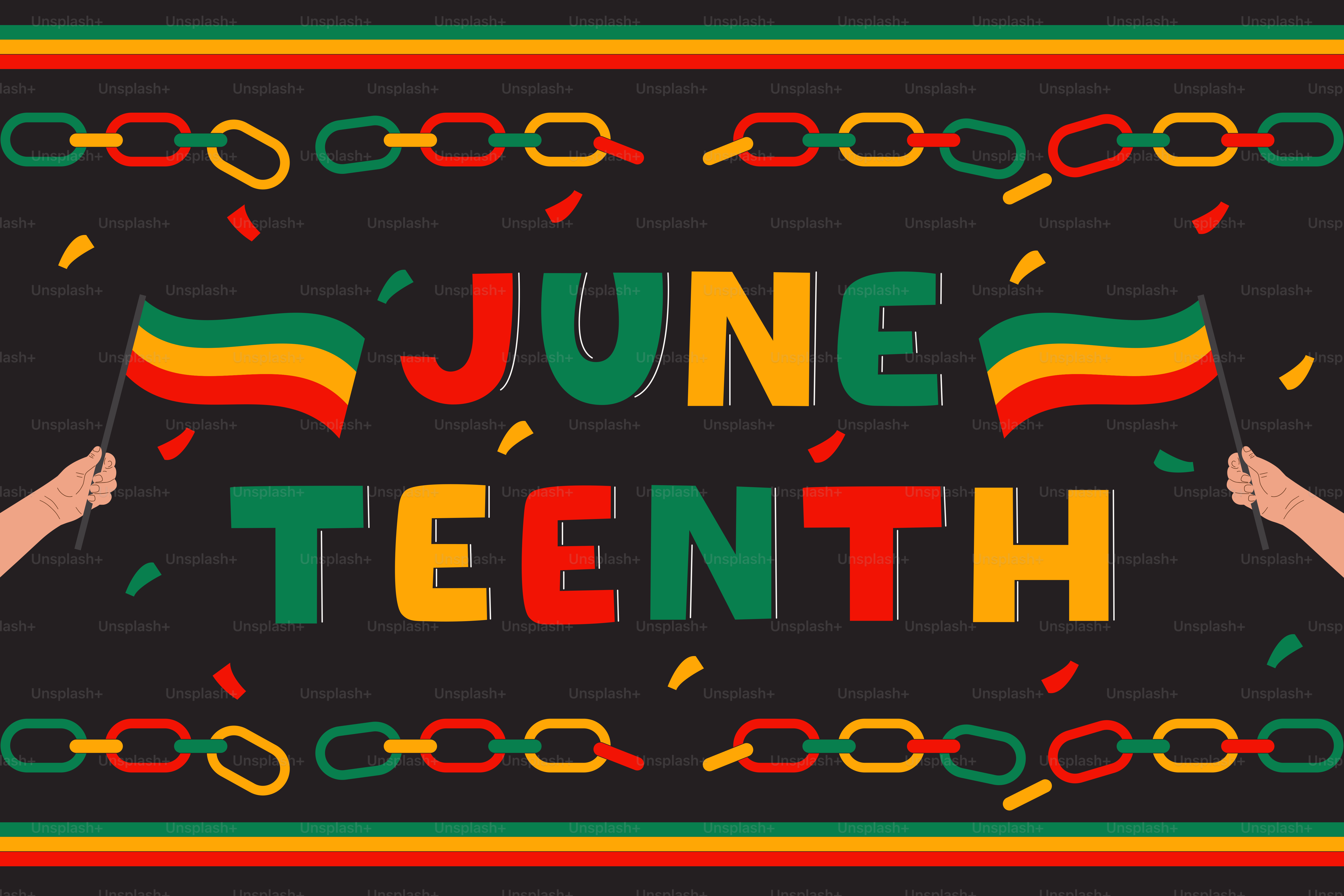 旗とチェーンを使ったジュンティーンス祝祭