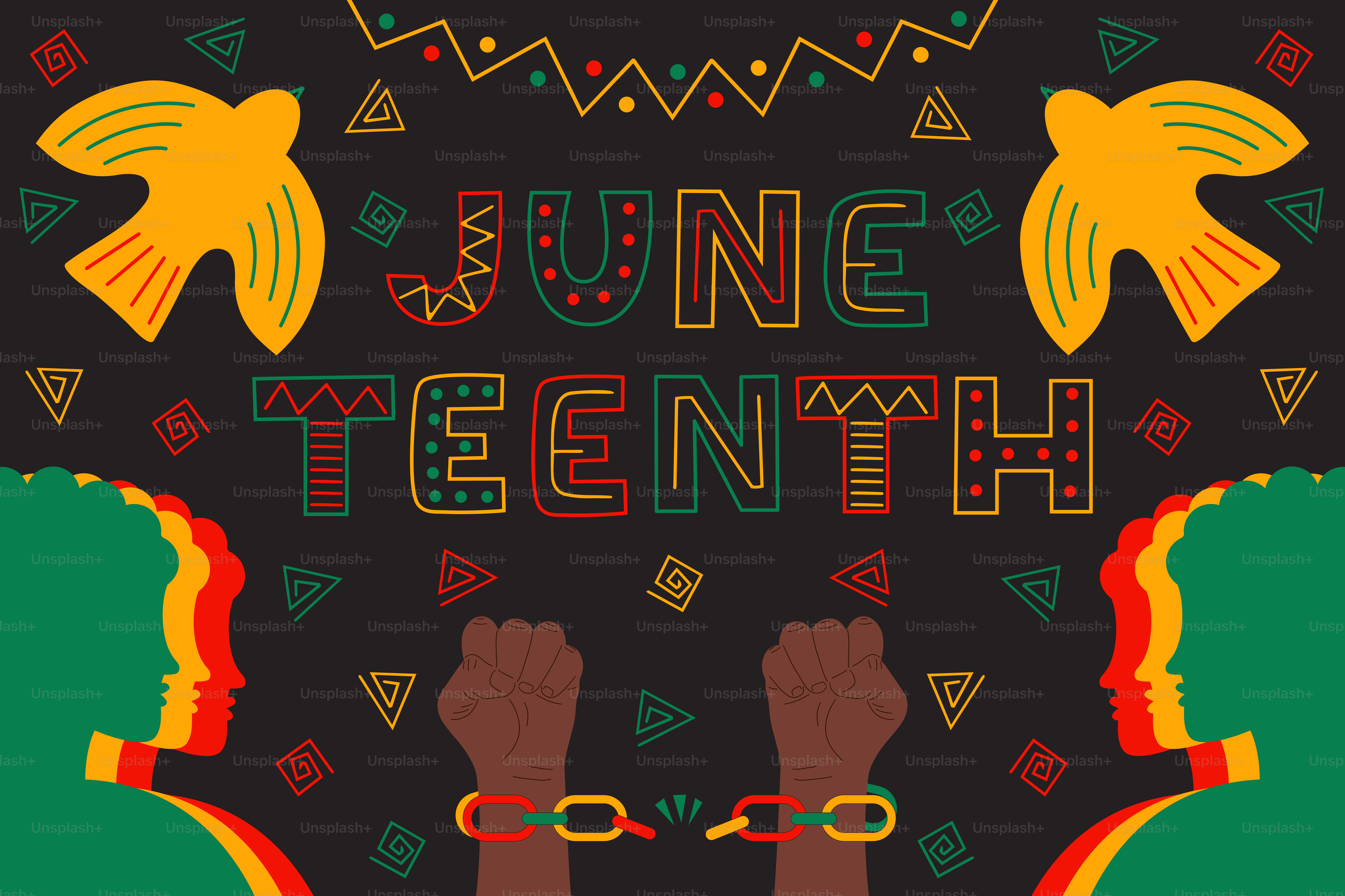 鳩と壊れた鎖を使ったジュンティーンス祝祭