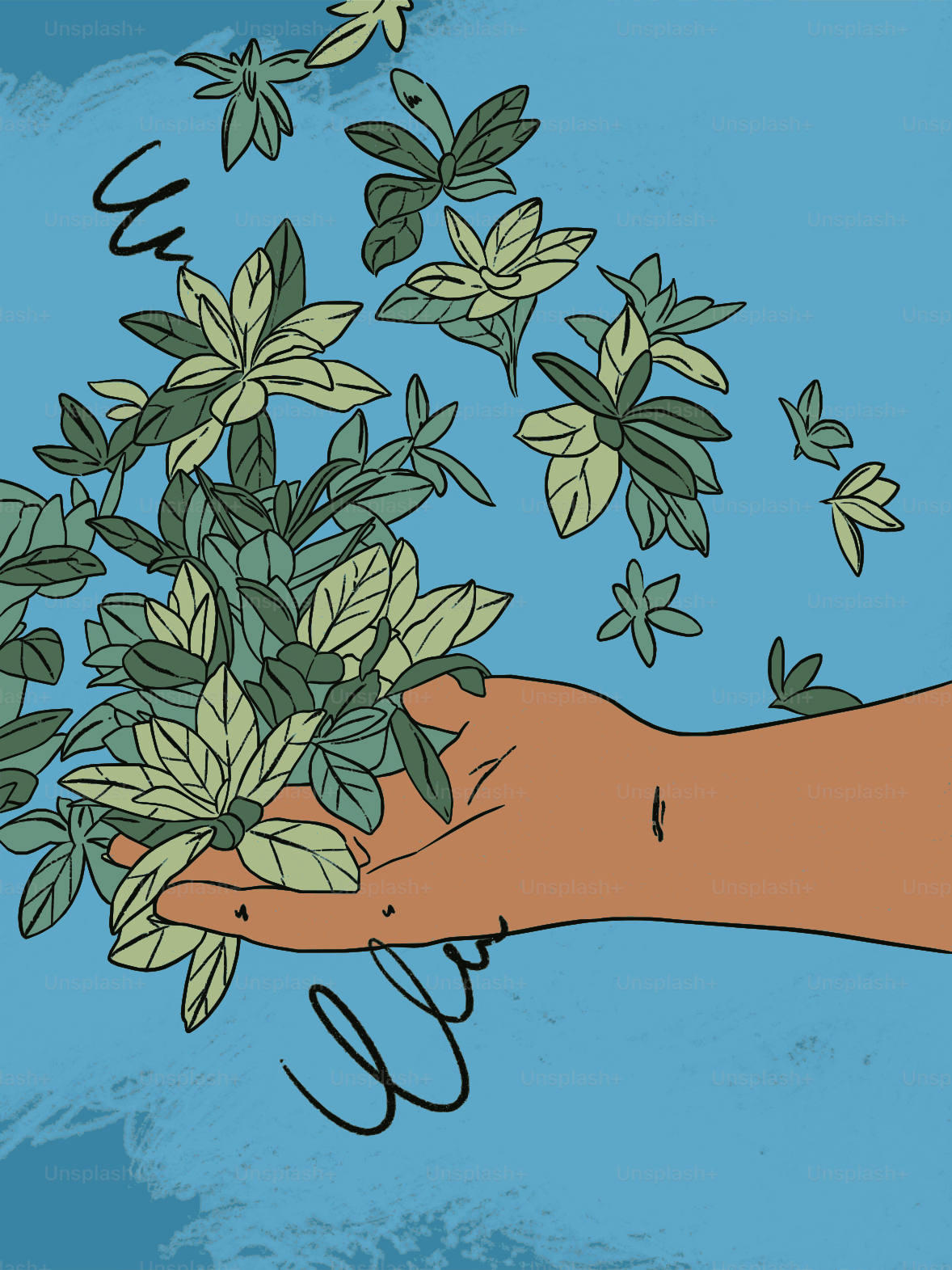 Hand holding a bouquet of green leaves vector – Flowers Image on Unsplash