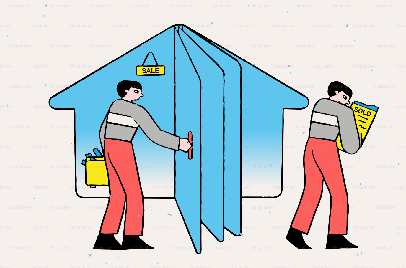 Man opening door of a house-shaped book