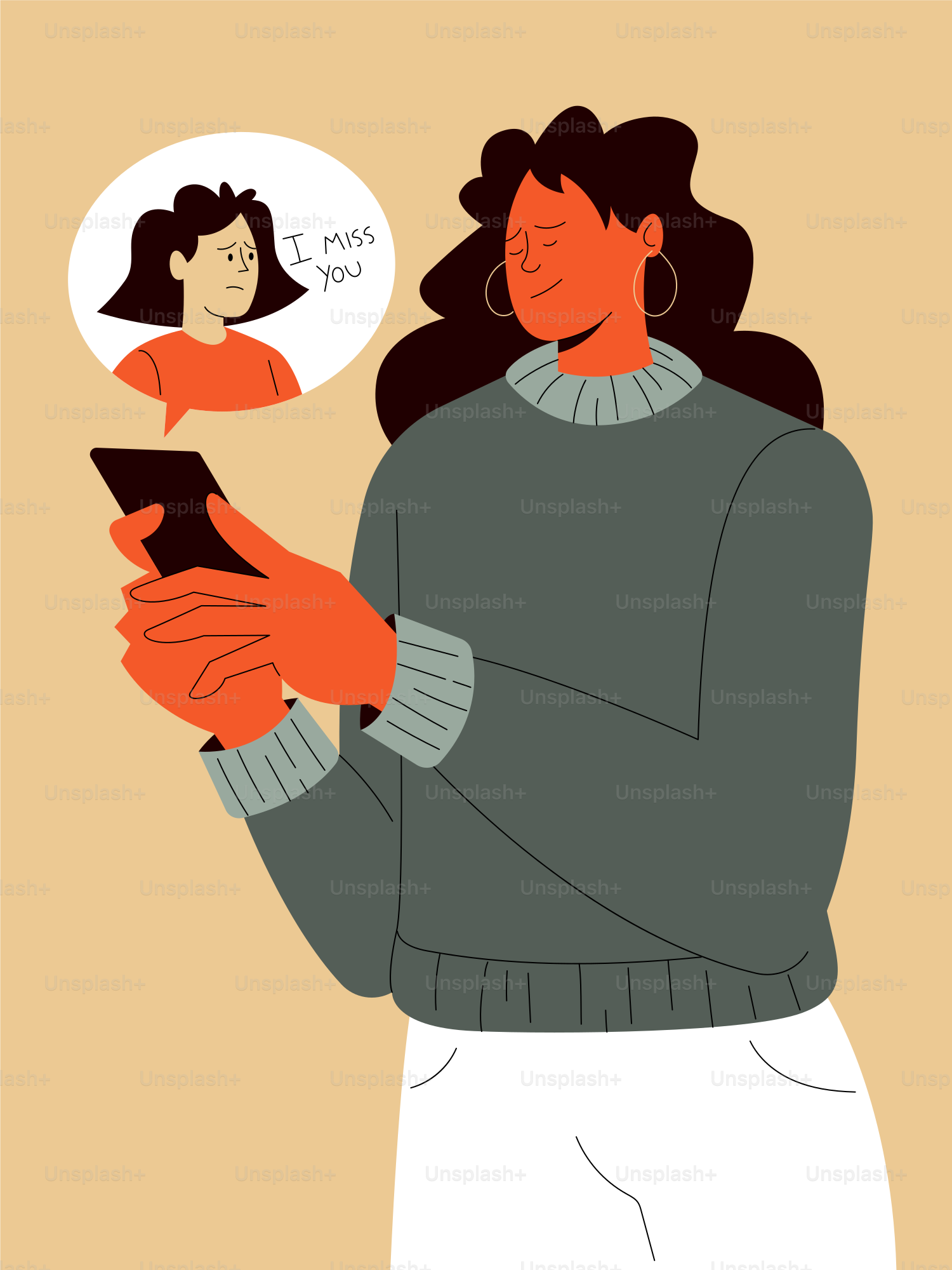 Woman receives a text message saying "i miss you"