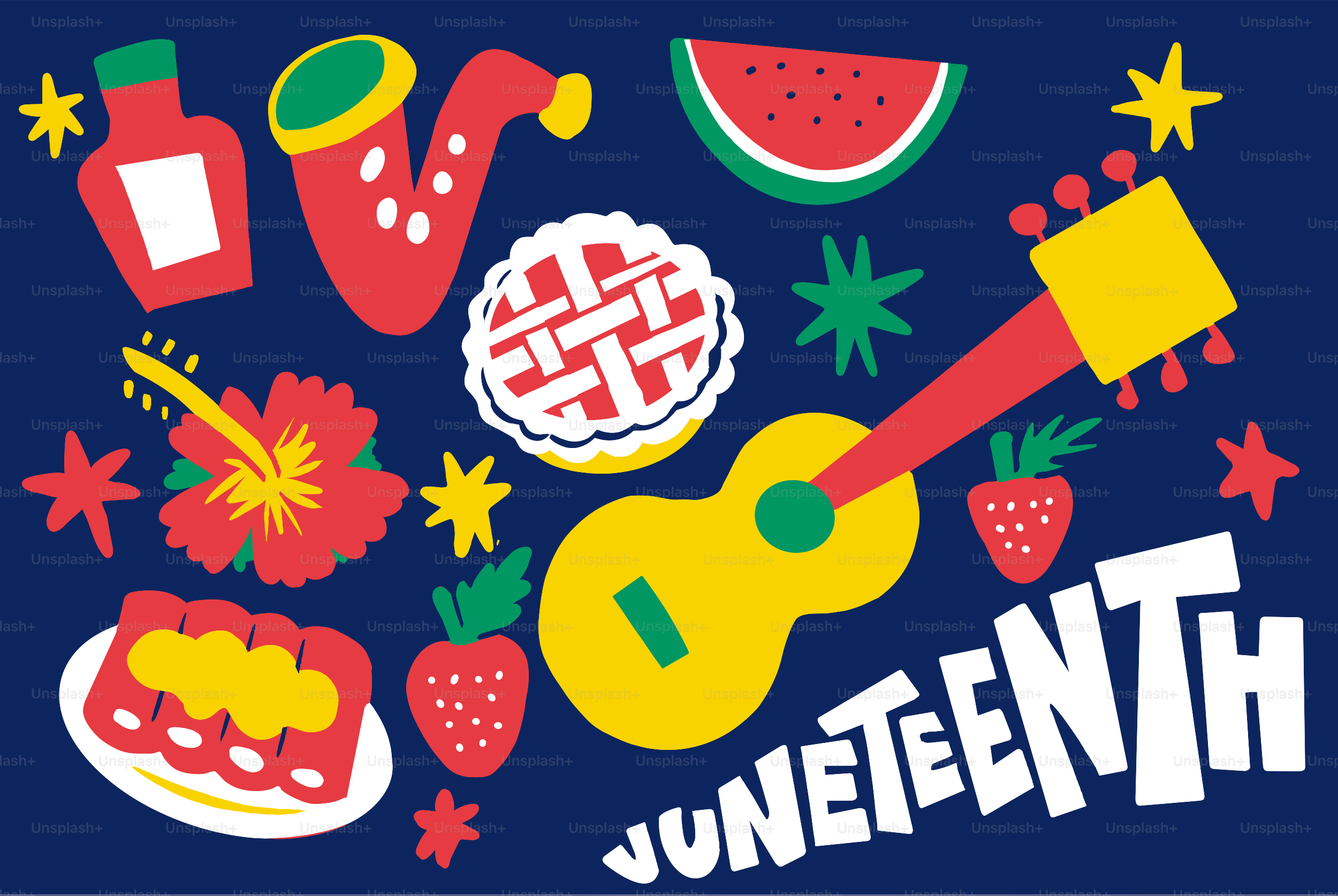 Célébration du Juneteenth avec nourriture, musique et fleurs
