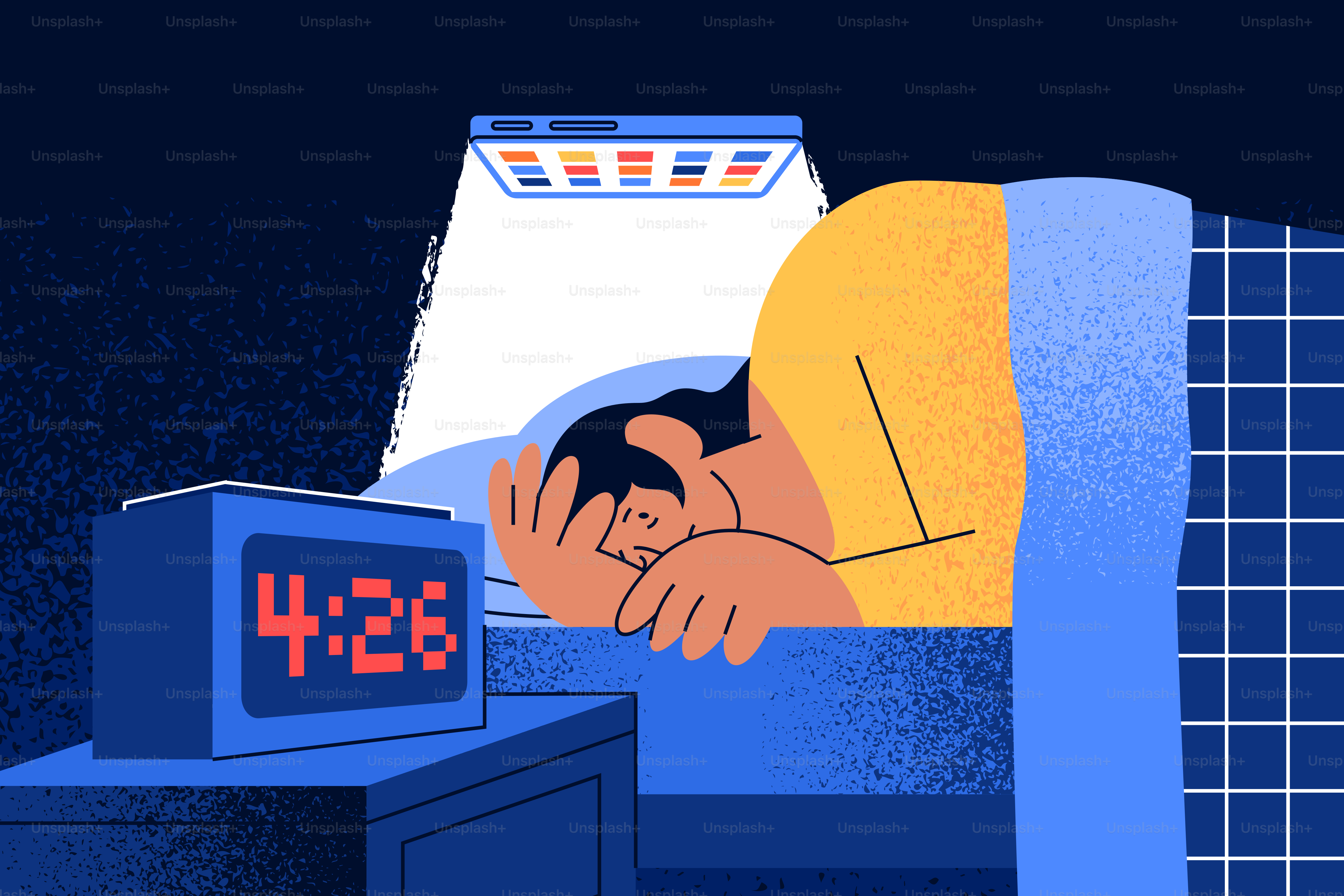 Personne qui se tourne et se retourne dans son lit à 4h26 du matin.