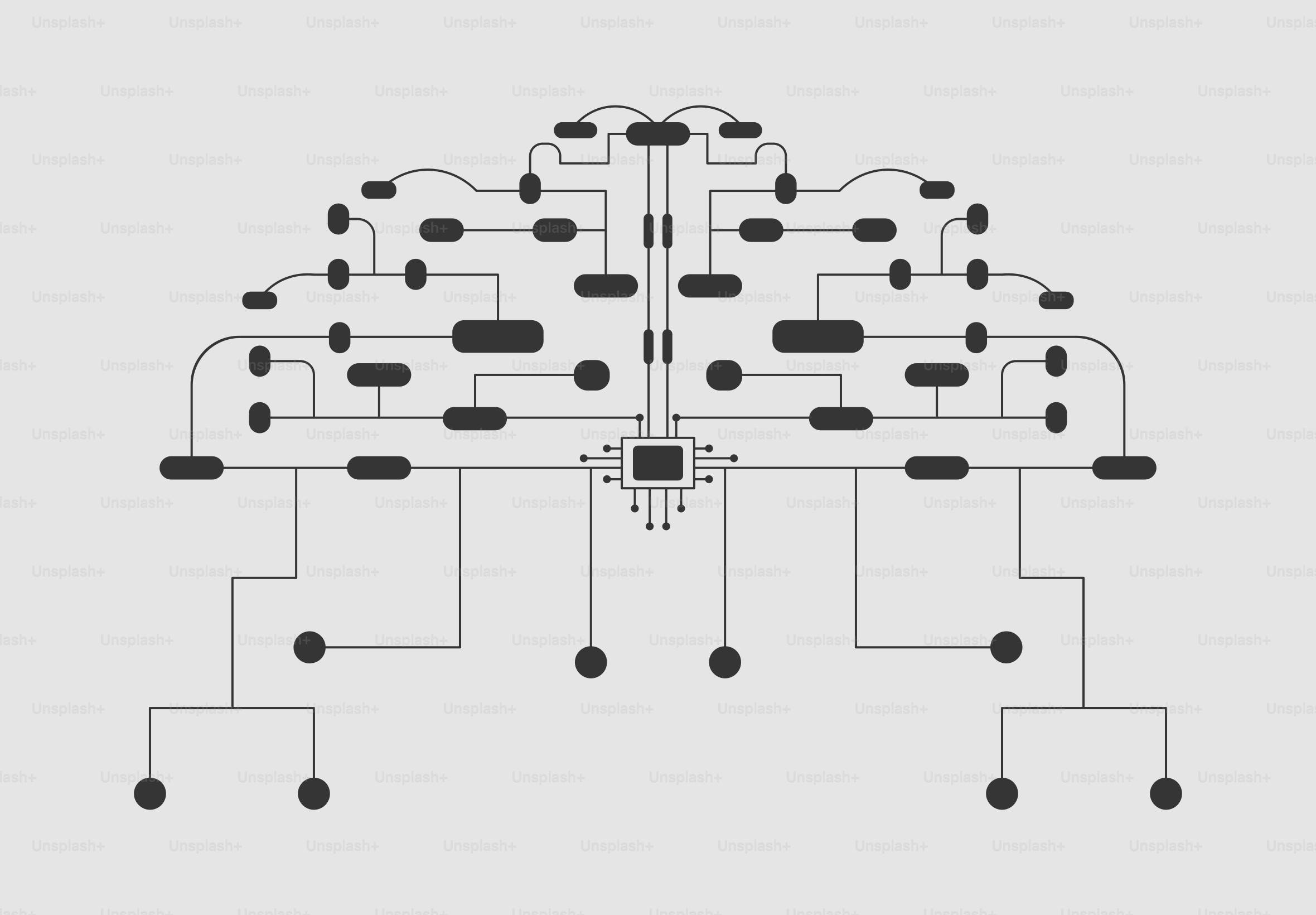 Diagrama abstrato de rede neural com processador central