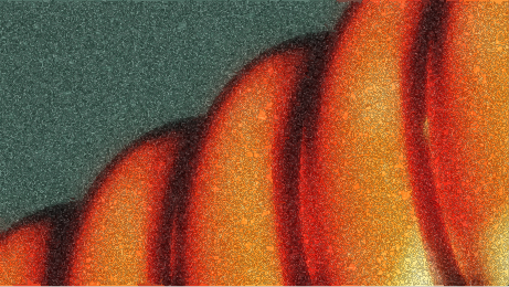 Motif abstrait orange et turquoise tourbillonnant