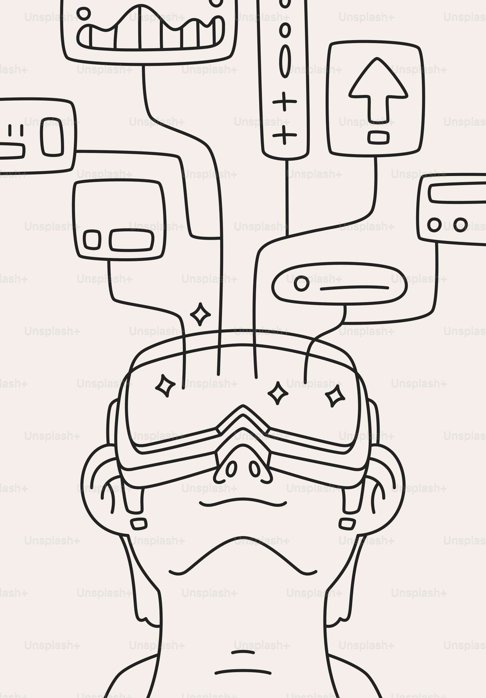 Persona usando cascos de realidad virtual con dispositivos conectados
