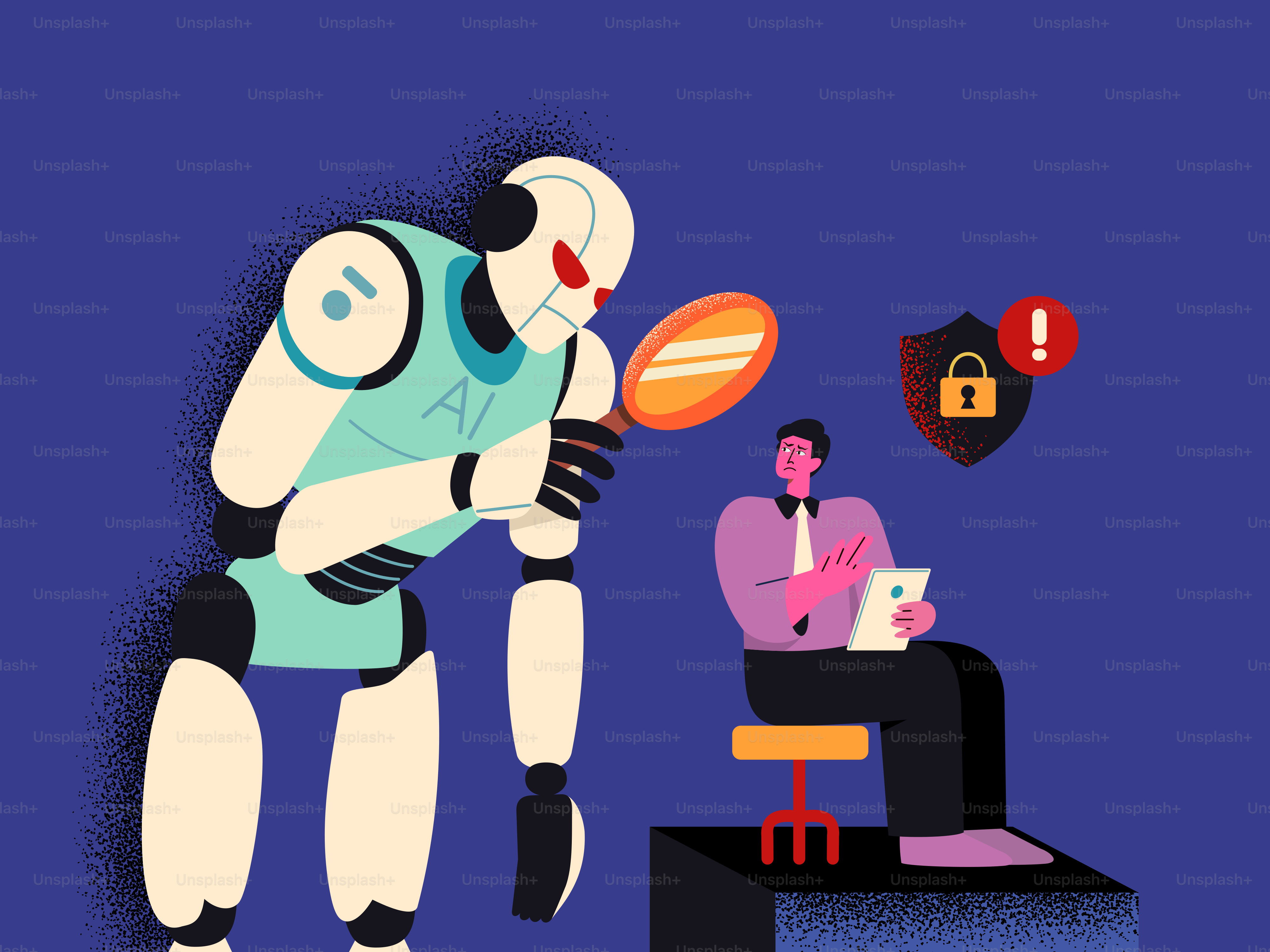 Un robot IA examine les données des personnes à la recherche de vulnérabilités de sécurité.